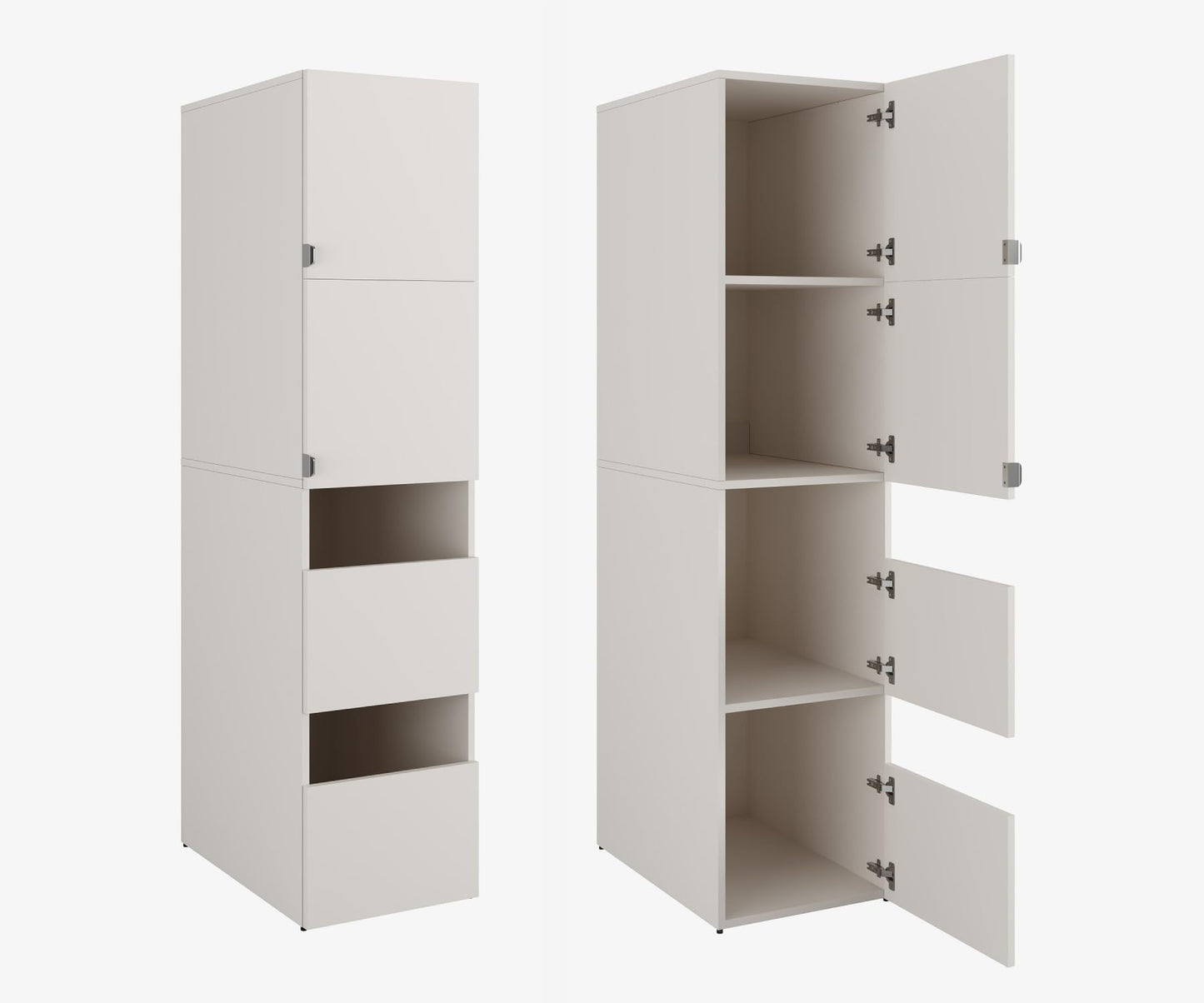 PLATAN ROOM Hochschrank Badschrank Waschmaschine Trockner Schrank Waschmaschinenschrank für Waschmaschine & Wäschetrockner Überbauschrank 187 x 65 x 66 cm Badregal (Weiß, 66 cm breit)