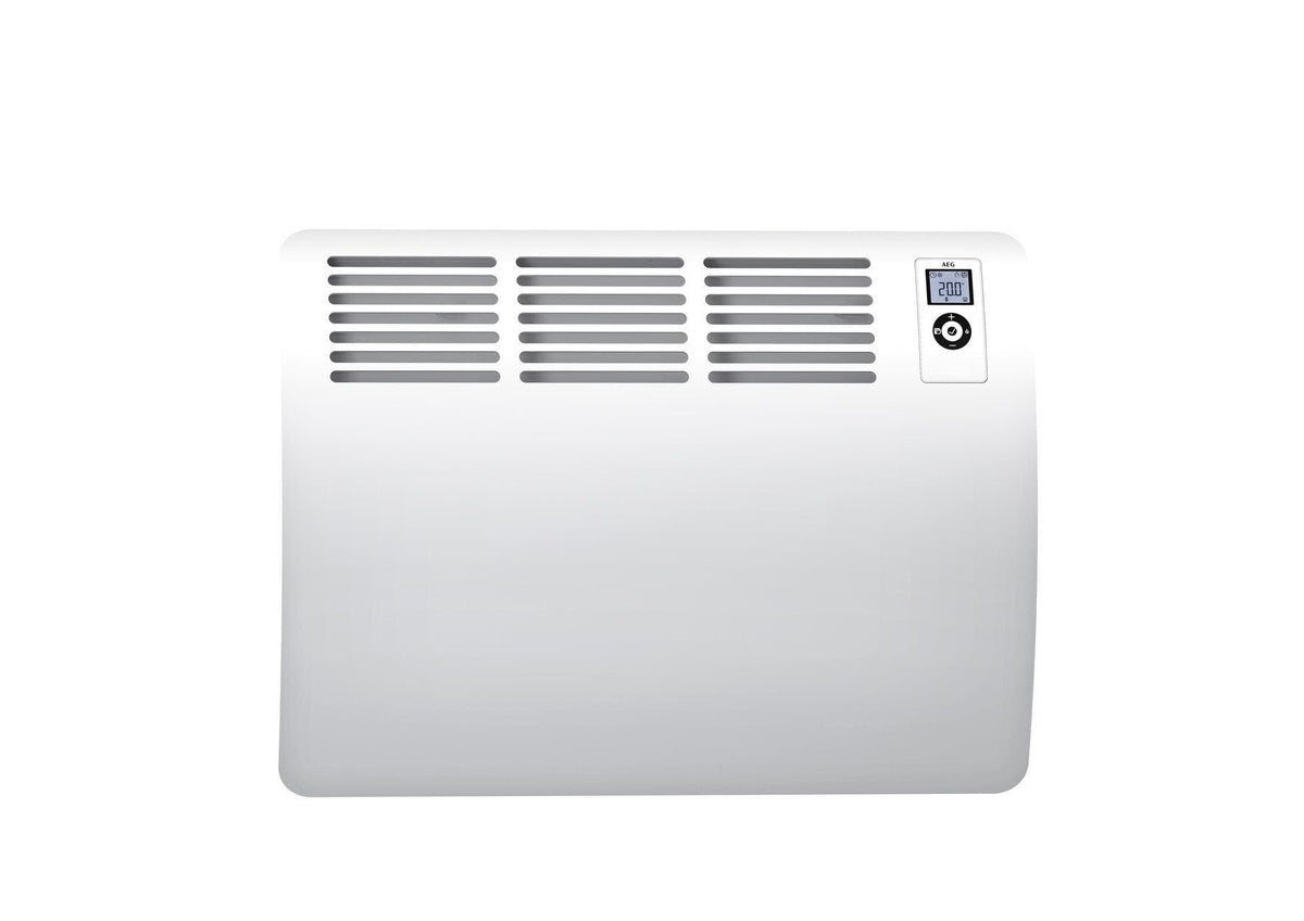 AEG Wandkonvektor WKL 1505 für ca. 15 m², 1500 W, 5-30 °C, wandhängend, LC-Display, Wochentimer, Metall, Ökodesign 2018, 236534