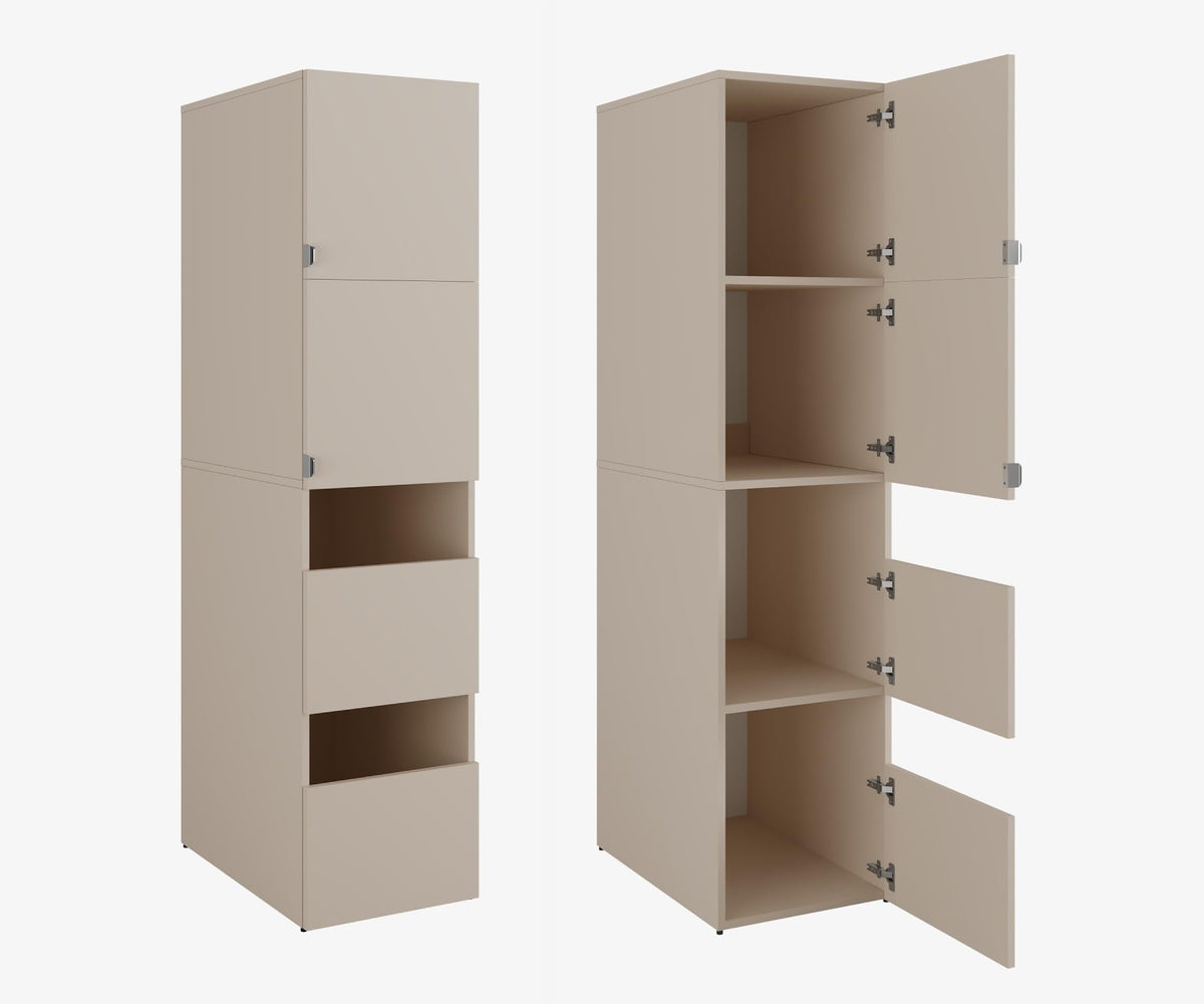 PLATAN ROOM Hochschrank Badschrank Waschmaschine Trockner Schrank Waschmaschinenschrank für Waschmaschine & Wäschetrockner Überbauschrank 187 x 65 x 66 cm Badregal (Weiß, 66 cm breit)