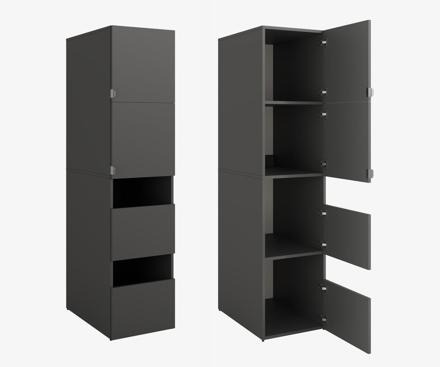 PLATAN ROOM Hochschrank Badschrank Waschmaschine Trockner Schrank Waschmaschinenschrank für Waschmaschine & Wäschetrockner Überbauschrank 187 x 65 x 66 cm Badregal (Weiß, 66 cm breit)