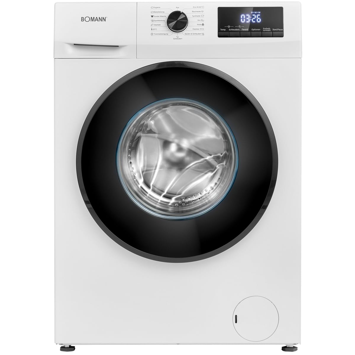 Bomann® Waschmaschine 7kg | max. 1400 U/min | 10 Jahre Motor-Garantie | effizienter, leiser & langlebiger Invertermotor | 15 Programme | Endzeitvorwahl | LED-Display | Washing Machine | WA 7175.1 weiß