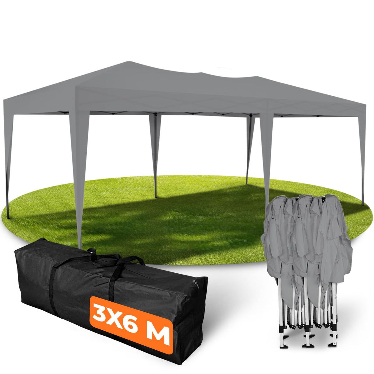 Kronenburg Faltpavillon wasserdicht Dachmaß 3 x 3 m UV Schutz 50+ Pavillon in Champagner mit 4 Seitenteilen