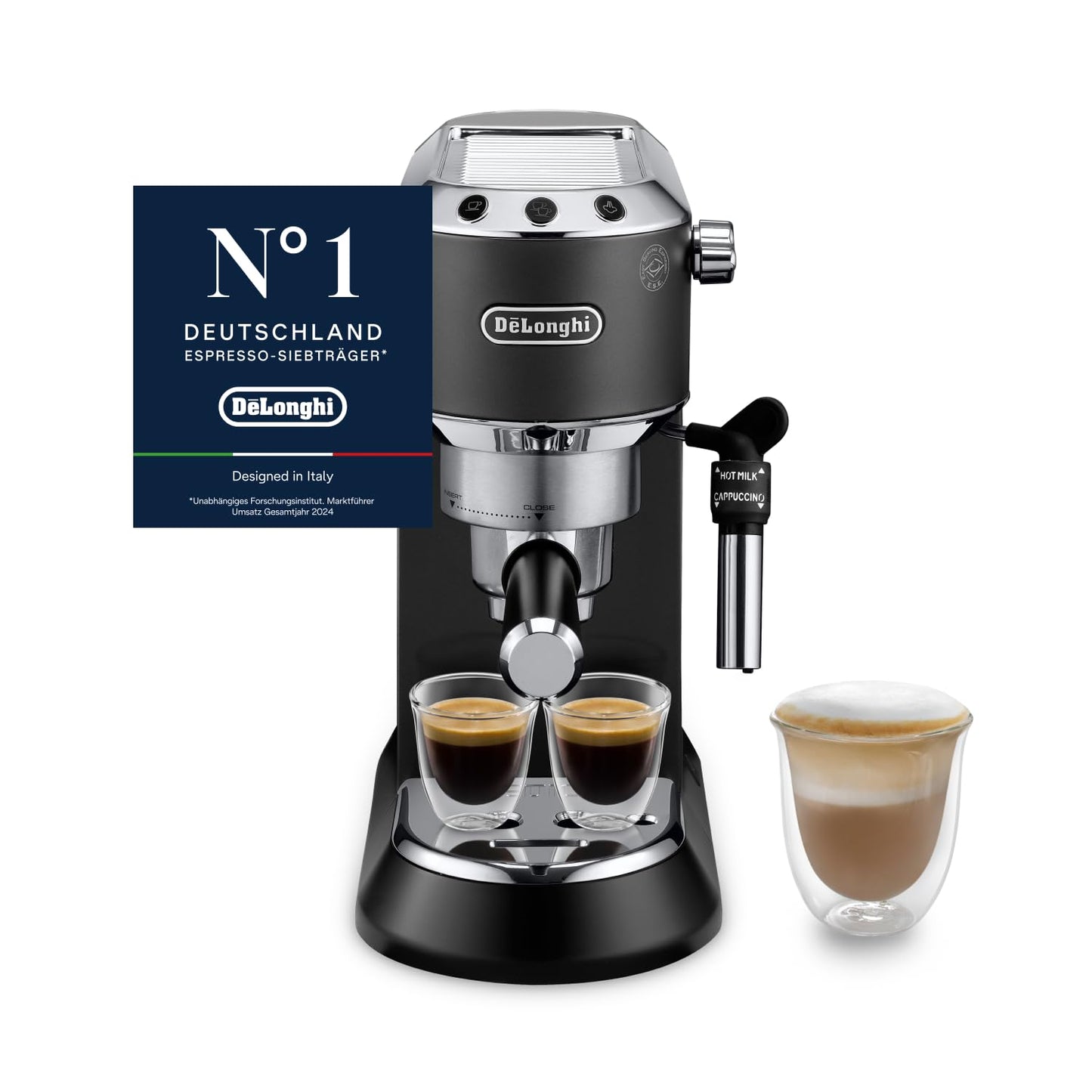 De'Longhi Dedica Style - Espressomaschine mit Manuellem Milchaufschäumer