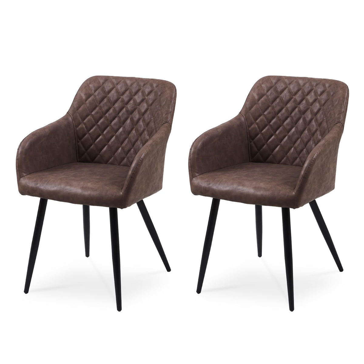 CLIPOP Esszimmerstühle 4er Set, Küchenstühle Grau Kunstlederstoff stühle Polsterstühle mit Armlehne Metallbeine Polstersessel Stühle für Esszimmer Küche (4, Kunstleder Grau)