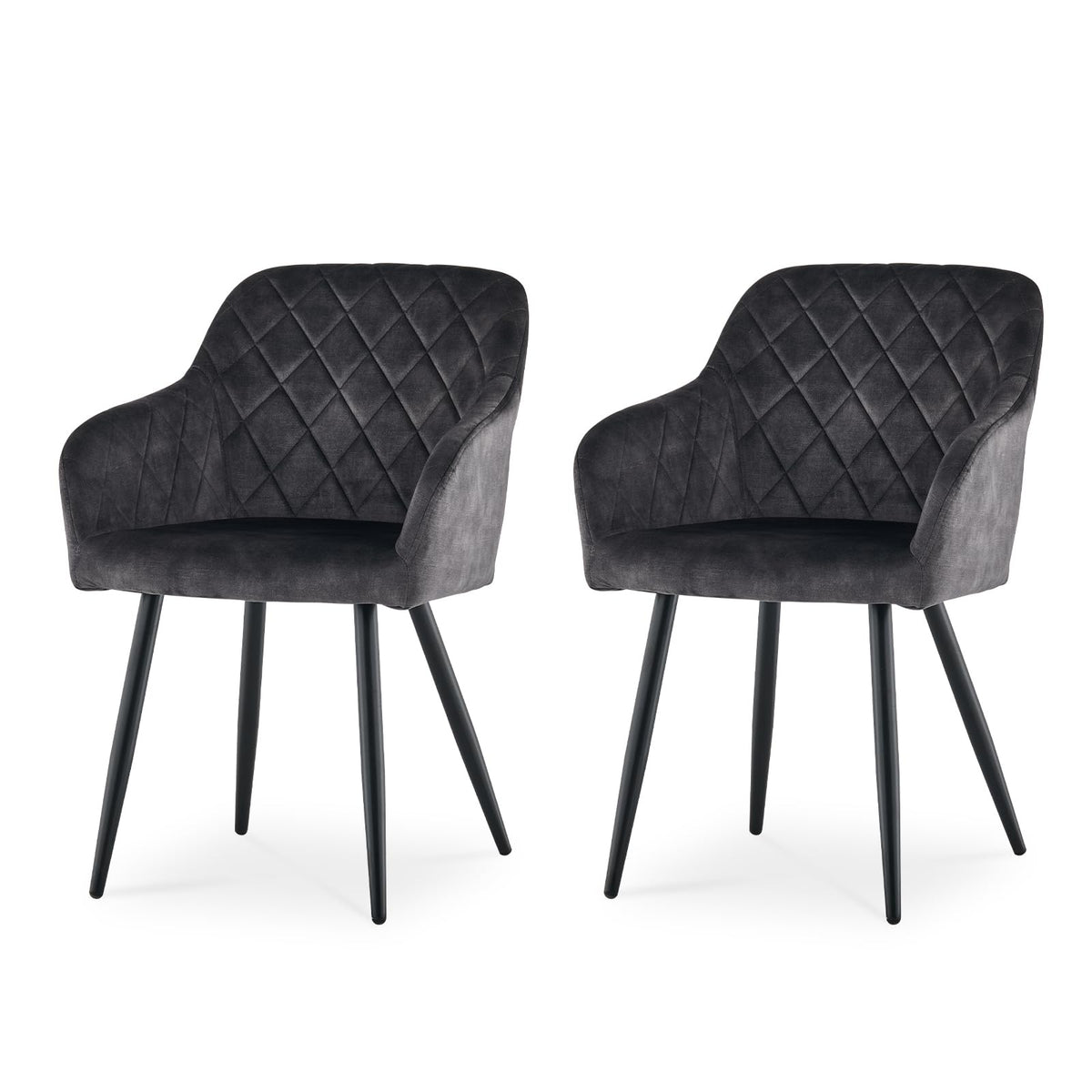 CLIPOP Esszimmerstühle 2er Set, Küchenstühle Grau Samtstoff stühle Polsterstühle mit Armlehne Metallbeine Polstersessel Stühle für Esszimmer Küche (2, Samt Grau)