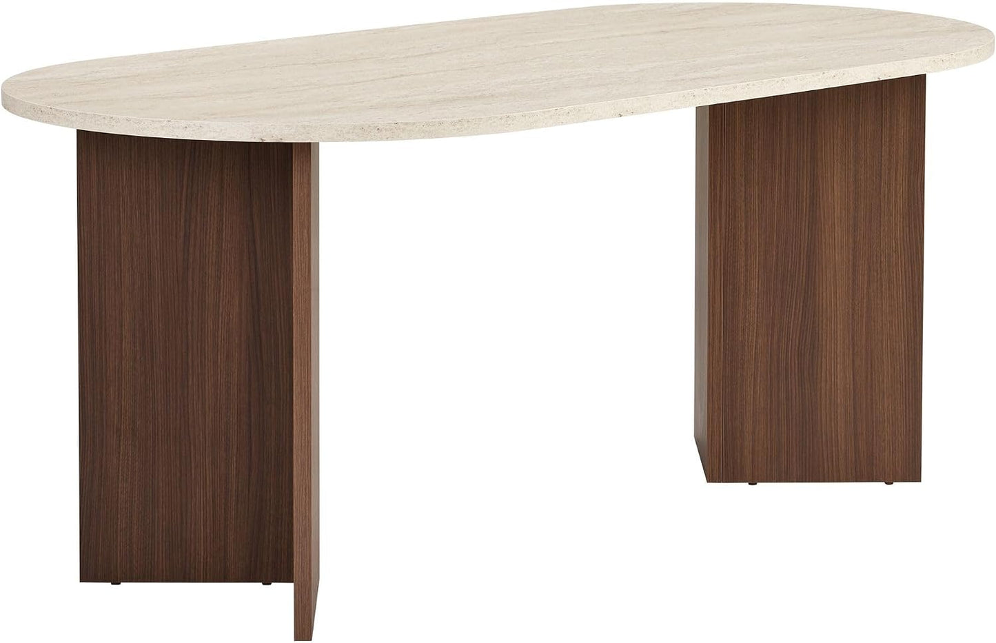 Moderner Esstisch, 180 x 90 x 75 cm, Travertine & Walnuss-Farben | 100% melaminbeschichtete Spanplatte, 25 mm Stärke | stilvolles & langlebiges Design, perfekt für zeitgemäße Essbereiche
