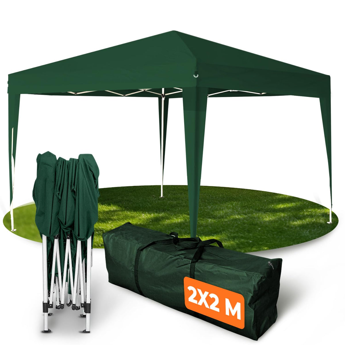 Kronenburg Faltpavillon wasserdicht Dachmaß 3 x 3 m UV Schutz 50+ Pavillon in Champagner mit 4 Seitenteilen