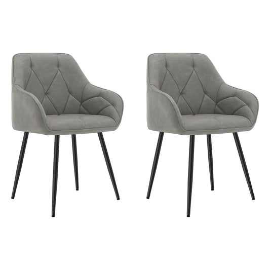 WOLTU Esszimmerstühle 4er Set, für Esszimmer Wohnzimmer, ergonomische Küchenstühle gepolstert mit Armlehnen, Metallbeinen, Sitzfläche aus Vintage-Kunstleder,Dunkelbraun