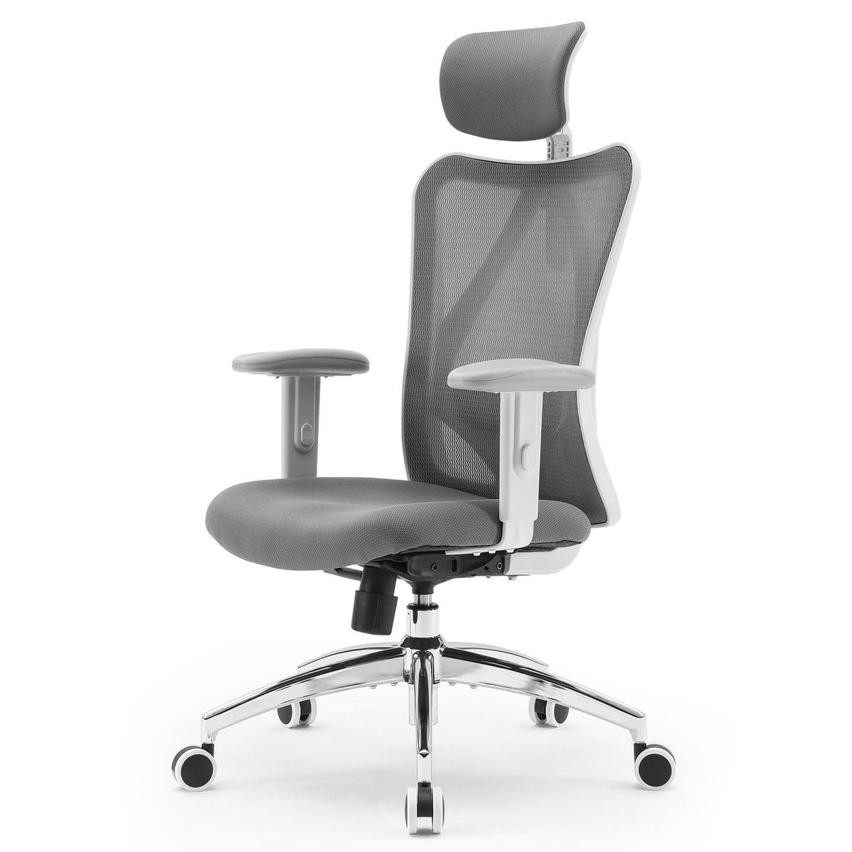 SIHOO Ergonomischer Bürostuhl Schwarz bis 150 kg – Schreibtischstuhl mit verstellbarer Kopfstütze, Lordosenstütze & Armlehnen