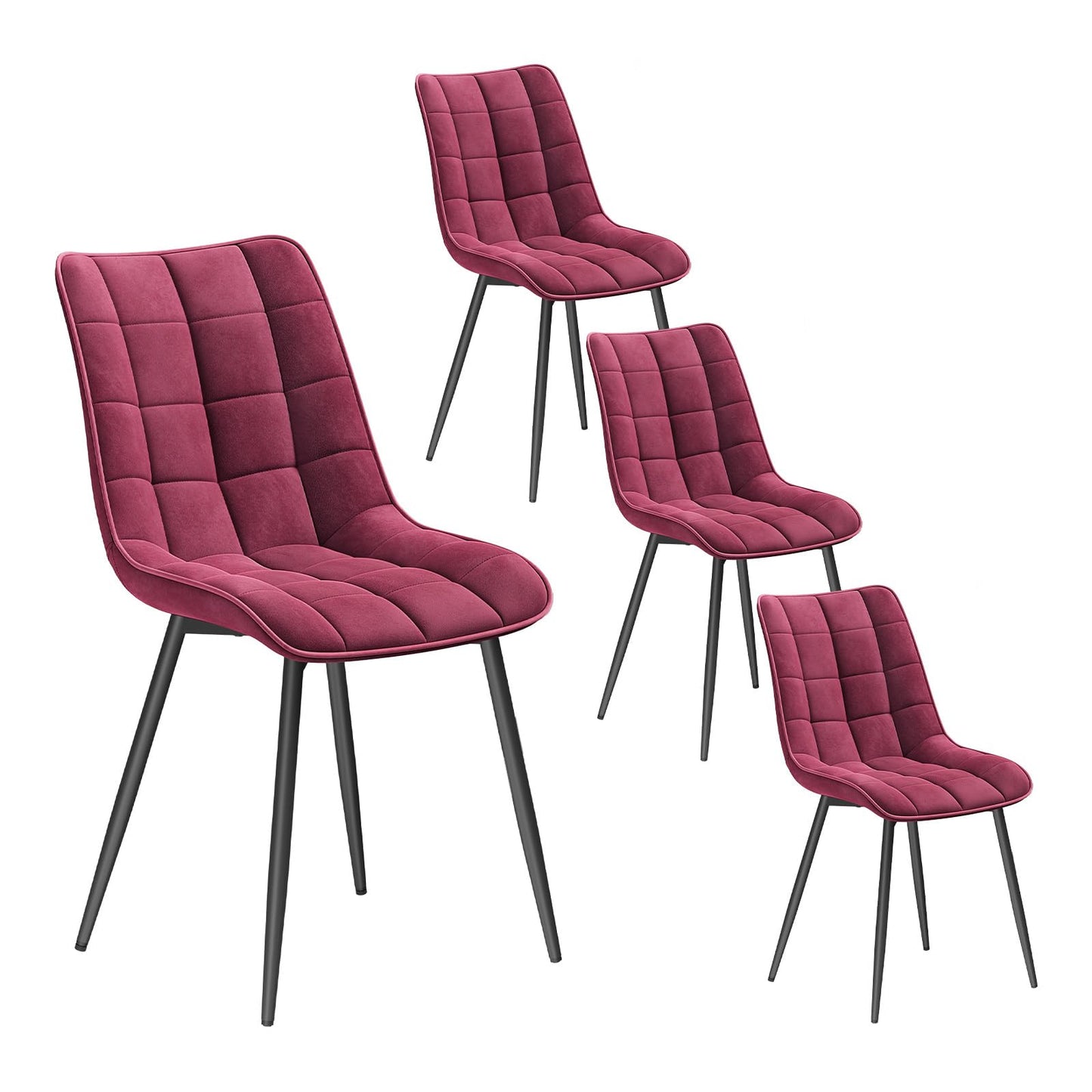 WOLTU Esszimmerstühle 4er Set, Küchenstühle gepolstert mit Rückenlehne