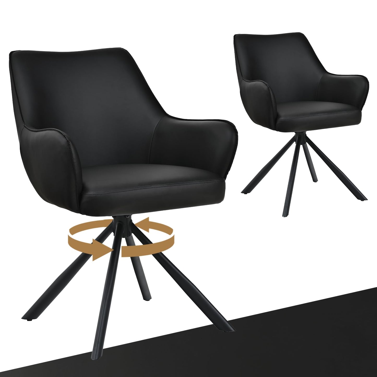 Esszimmerstühle Drehbar 4er Set mit Armlehne, gepolsterte Esszimmerstuhl mit hoher Rückenlehne für Esszimmer & Wohnzimmer, Büro, Beige1