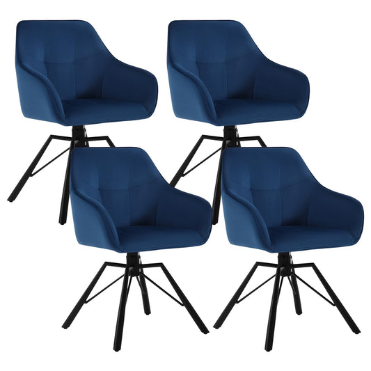 WOLTU Drehbare Esszimmerstühle 6er Set, Küchenstühle mit Armlehen