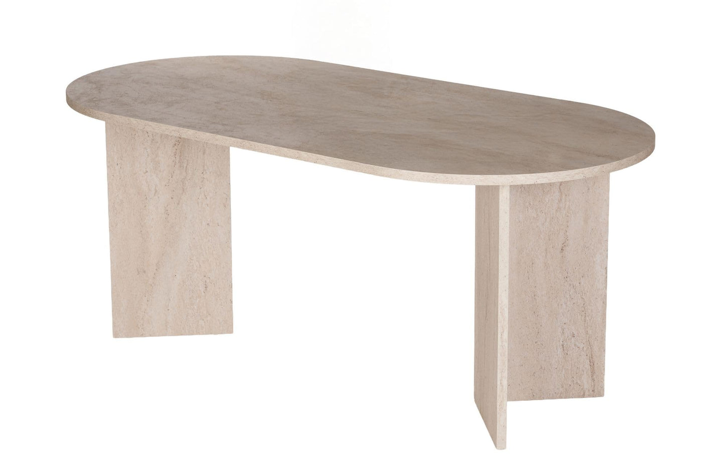 Moderner Esstisch, 180 x 90 x 75 cm, Travertine & Walnuss-Farben | 100% melaminbeschichtete Spanplatte, 25 mm Stärke | stilvolles & langlebiges Design, perfekt für zeitgemäße Essbereiche