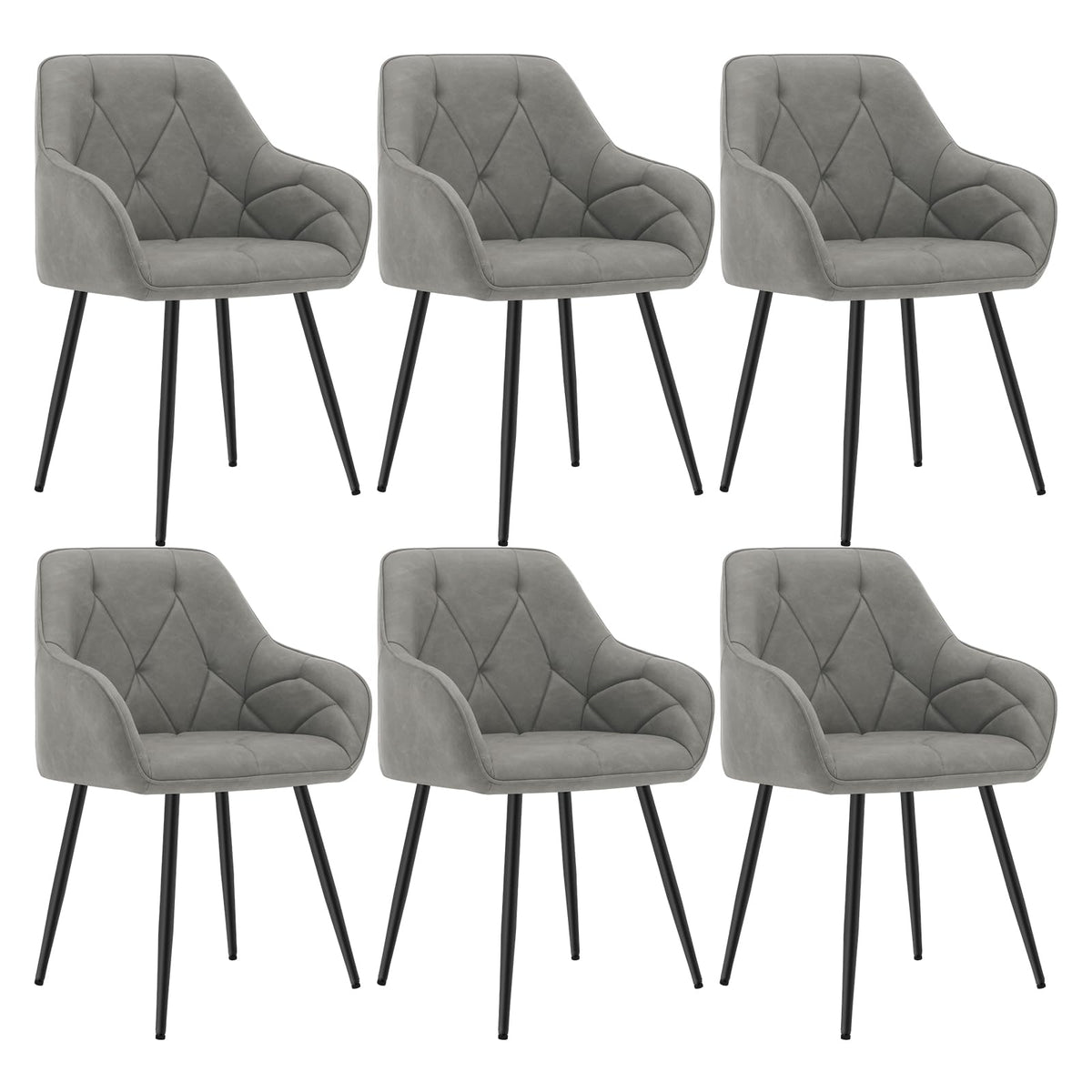 WOLTU Esszimmerstühle 4er Set, für Esszimmer Wohnzimmer, ergonomische Küchenstühle gepolstert mit Armlehnen, Metallbeinen, Sitzfläche aus Vintage-Kunstleder,Dunkelbraun