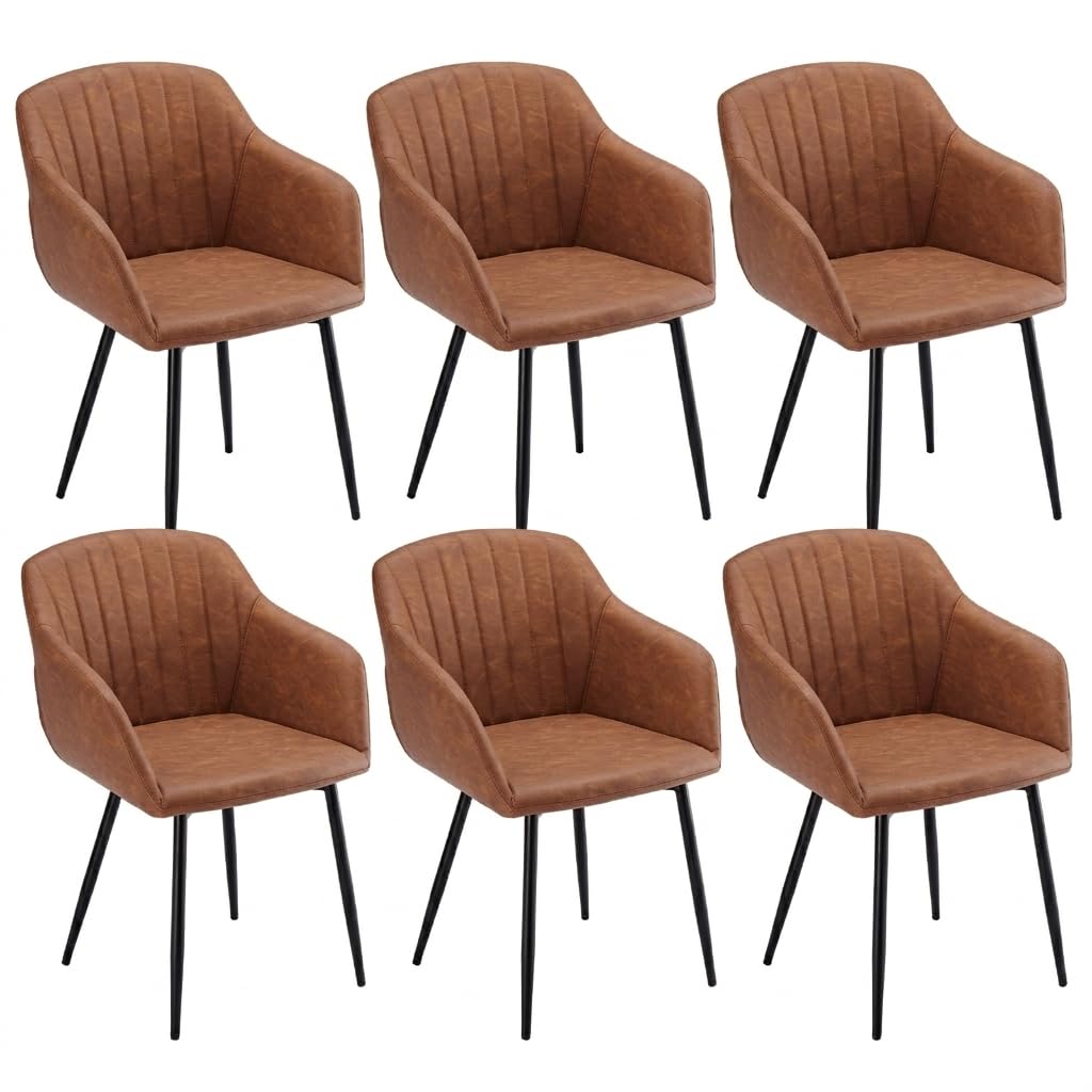 Esszimmerstühle Beige 4er Set mit Armlehnen, Modern Polsterstühle Leinen, Küchenstühle mit Metallgestell für Esszimmer, Wohnzimmer, Küche