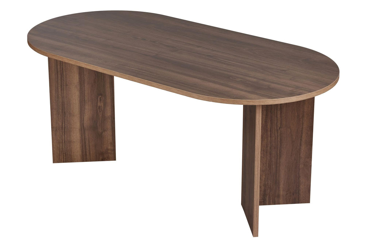 Moderner Esstisch, 180 x 90 x 75 cm, Travertine & Walnuss-Farben | 100% melaminbeschichtete Spanplatte, 25 mm Stärke | stilvolles & langlebiges Design, perfekt für zeitgemäße Essbereiche