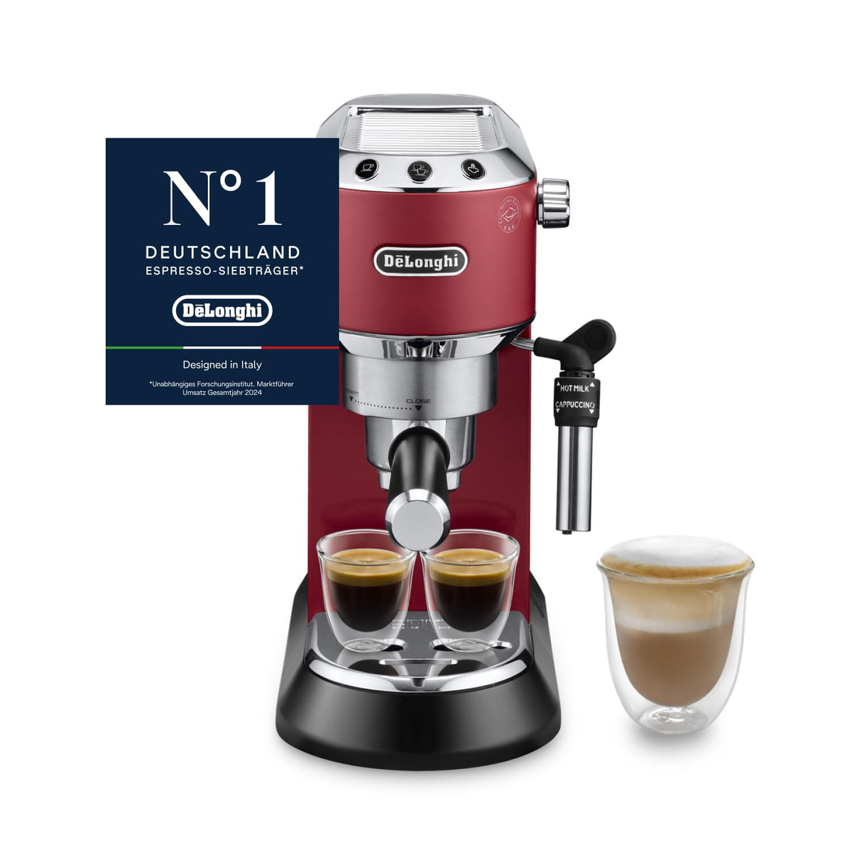 De'Longhi Dedica Style - Espressomaschine mit Manuellem Milchaufschäumer