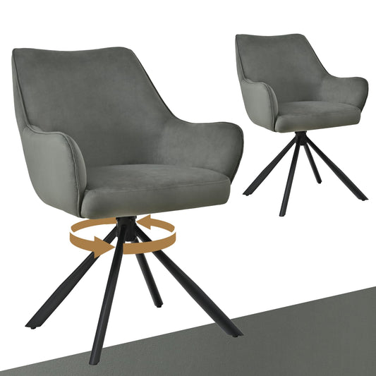 Esszimmerstühle Drehbar 4er Set mit Armlehne, gepolsterte Esszimmerstuhl mit hoher Rückenlehne für Esszimmer & Wohnzimmer, Büro, Beige1