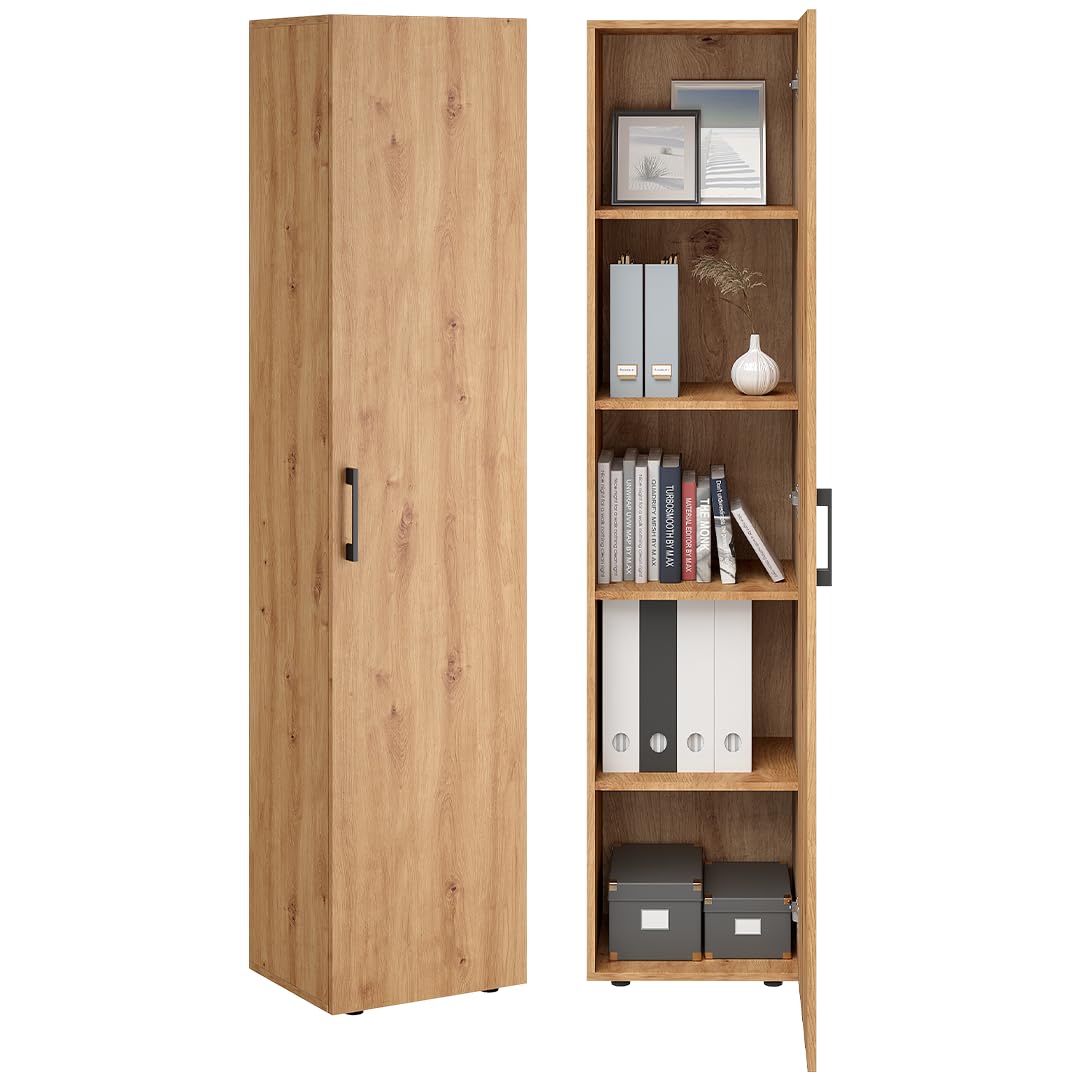 Bellamio Apol Besenschrank 60 cm breit, Weiß, Staubsaugerfach, Stauraum