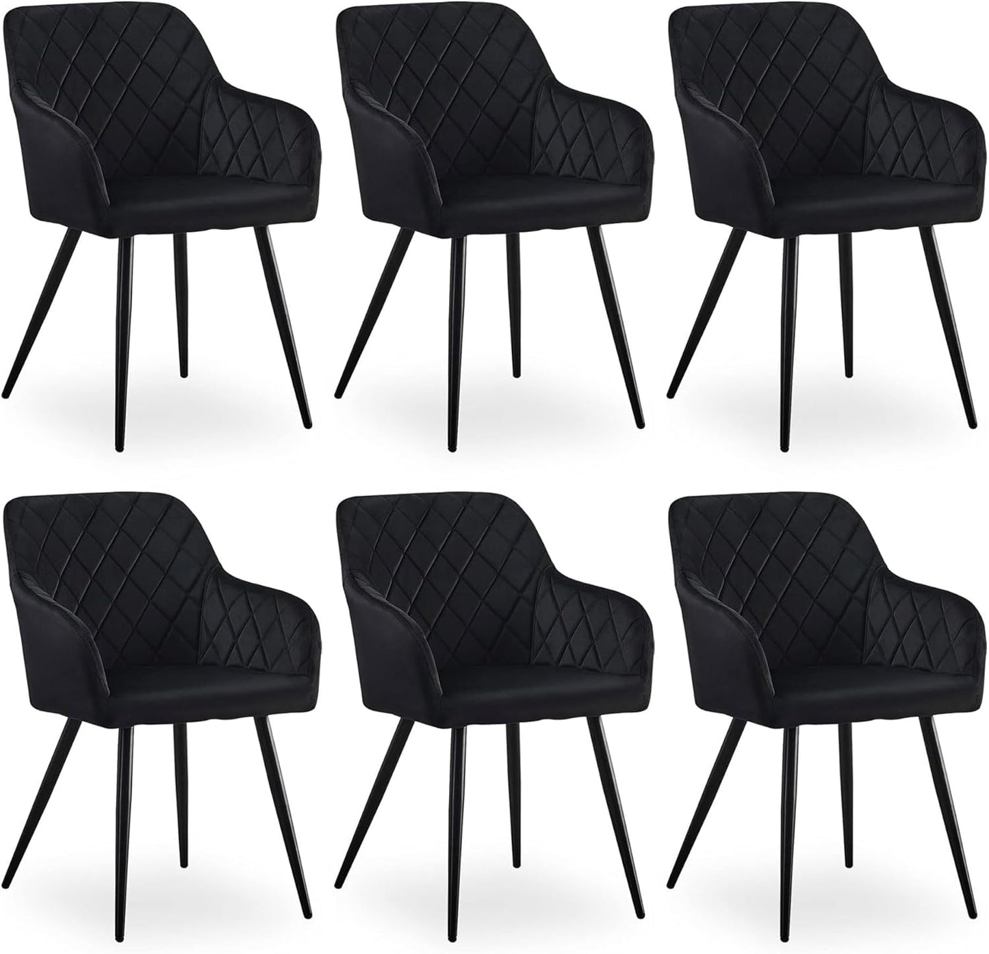 CLIPOP Esszimmerstühle 2er Set, Küchenstühle Grau Samtstoff stühle Polsterstühle mit Armlehne Metallbeine Polstersessel Stühle für Esszimmer Küche (2, Samt Grau)