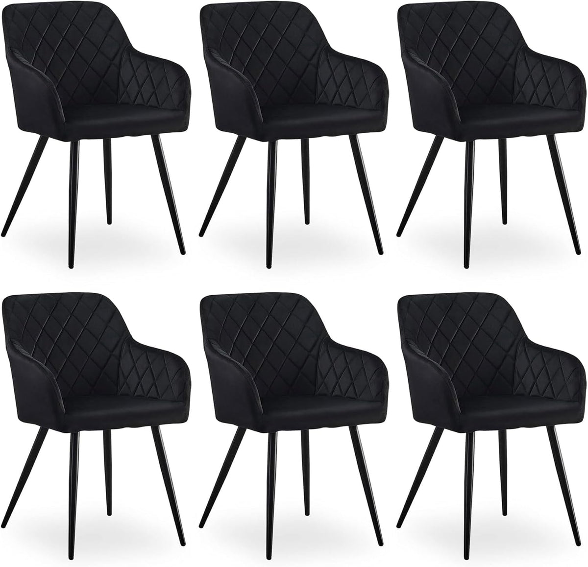 CLIPOP Esszimmerstühle 4er Set, Küchenstühle Grau Kunstlederstoff stühle Polsterstühle mit Armlehne Metallbeine Polstersessel Stühle für Esszimmer Küche (4, Kunstleder Grau)