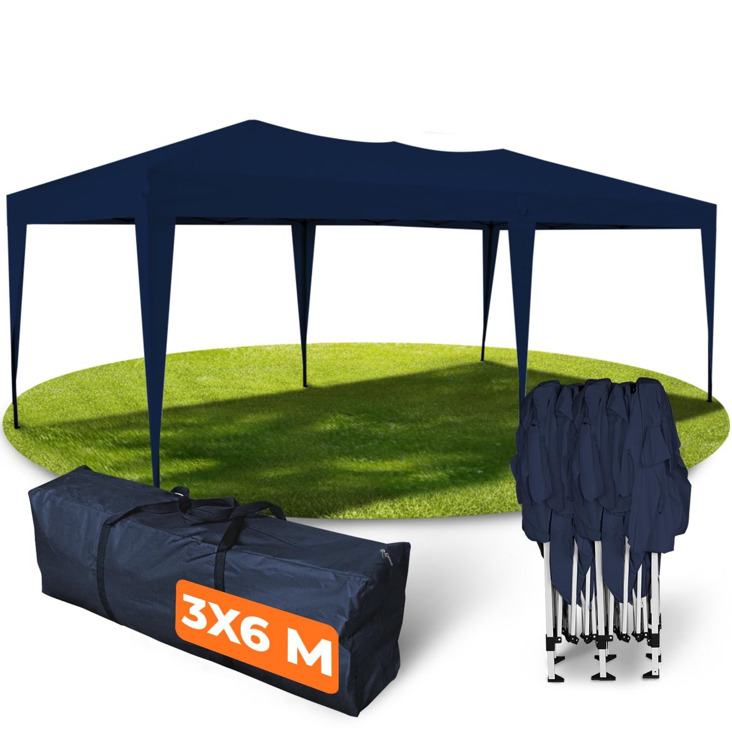Kronenburg Faltpavillon wasserdicht Dachmaß 3 x 3 m UV Schutz 50+ Pavillon in Champagner mit 4 Seitenteilen