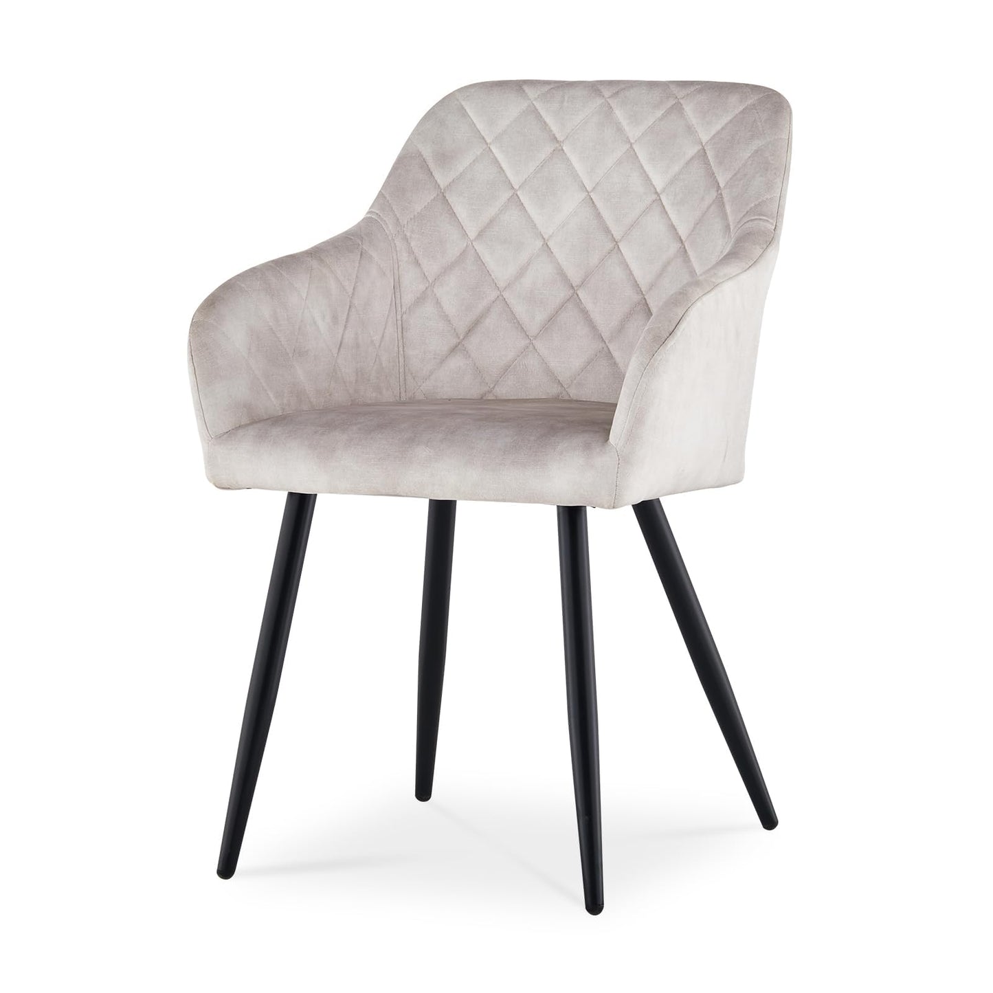 CLIPOP Esszimmerstühle 2er Set, Küchenstühle Grau Samtstoff stühle Polsterstühle mit Armlehne Metallbeine Polstersessel Stühle für Esszimmer Küche (2, Samt Grau)