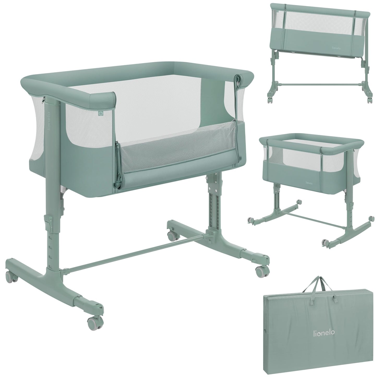 Lionelo Aurora 3 in 1 Babybett bis 9 kg, Beistellbett, Wiege