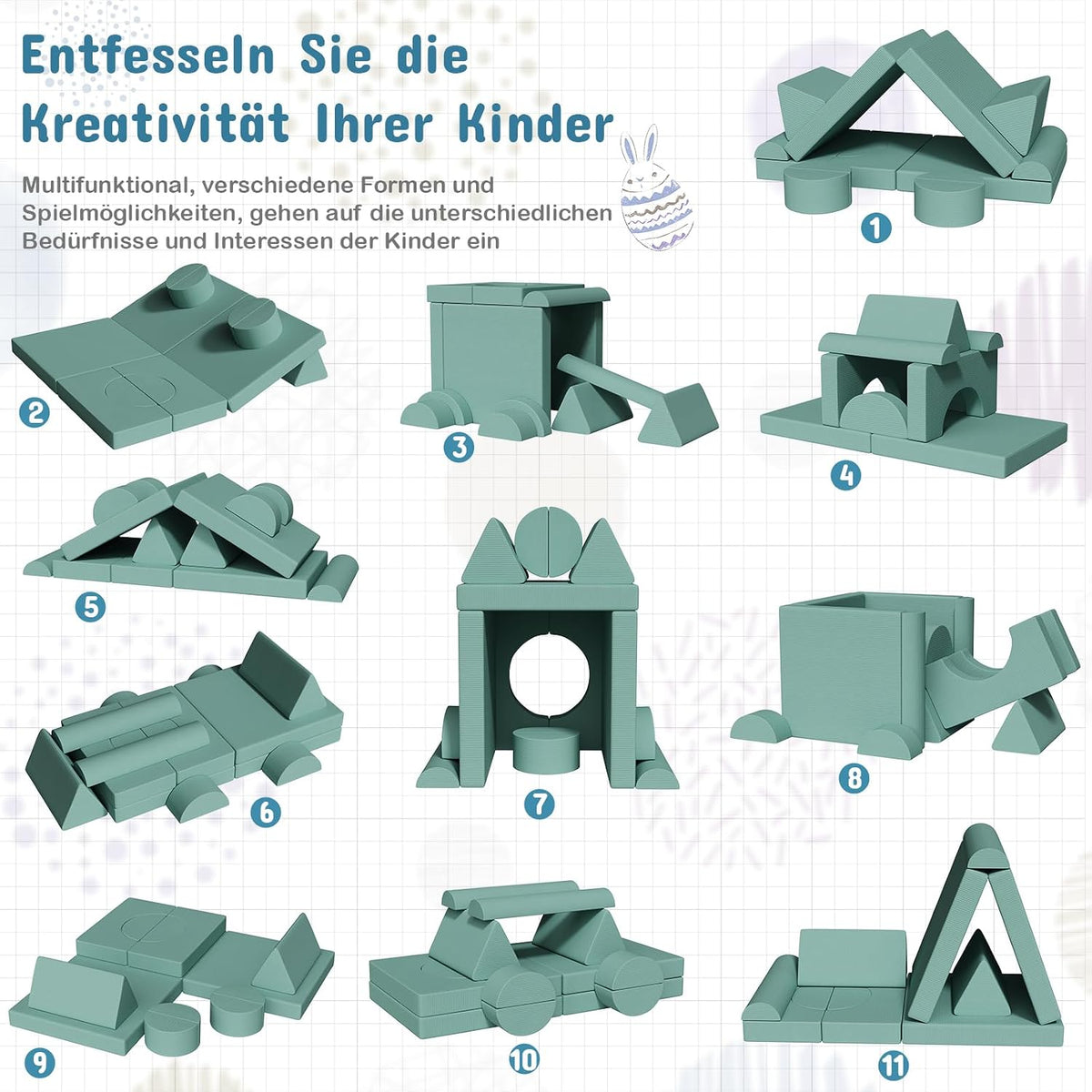 MAMIZO Spielsofa Cord, Kindersofa-Bausteine,Spielsofa für Kinder Oeko-TEX
