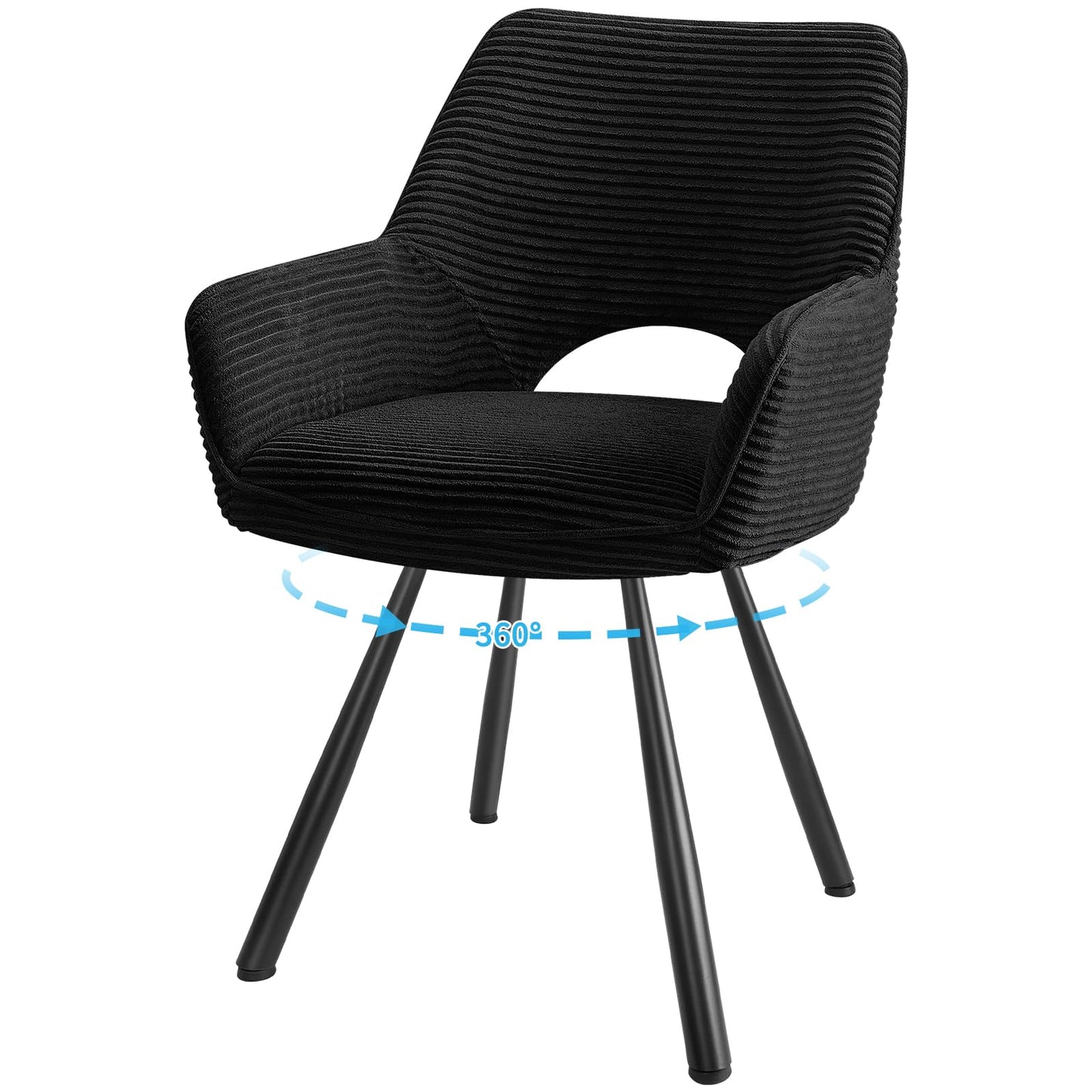 JIJIAN 2er Set 360° Drehbare Esszimmerstühle mit Armlehnen, Grün