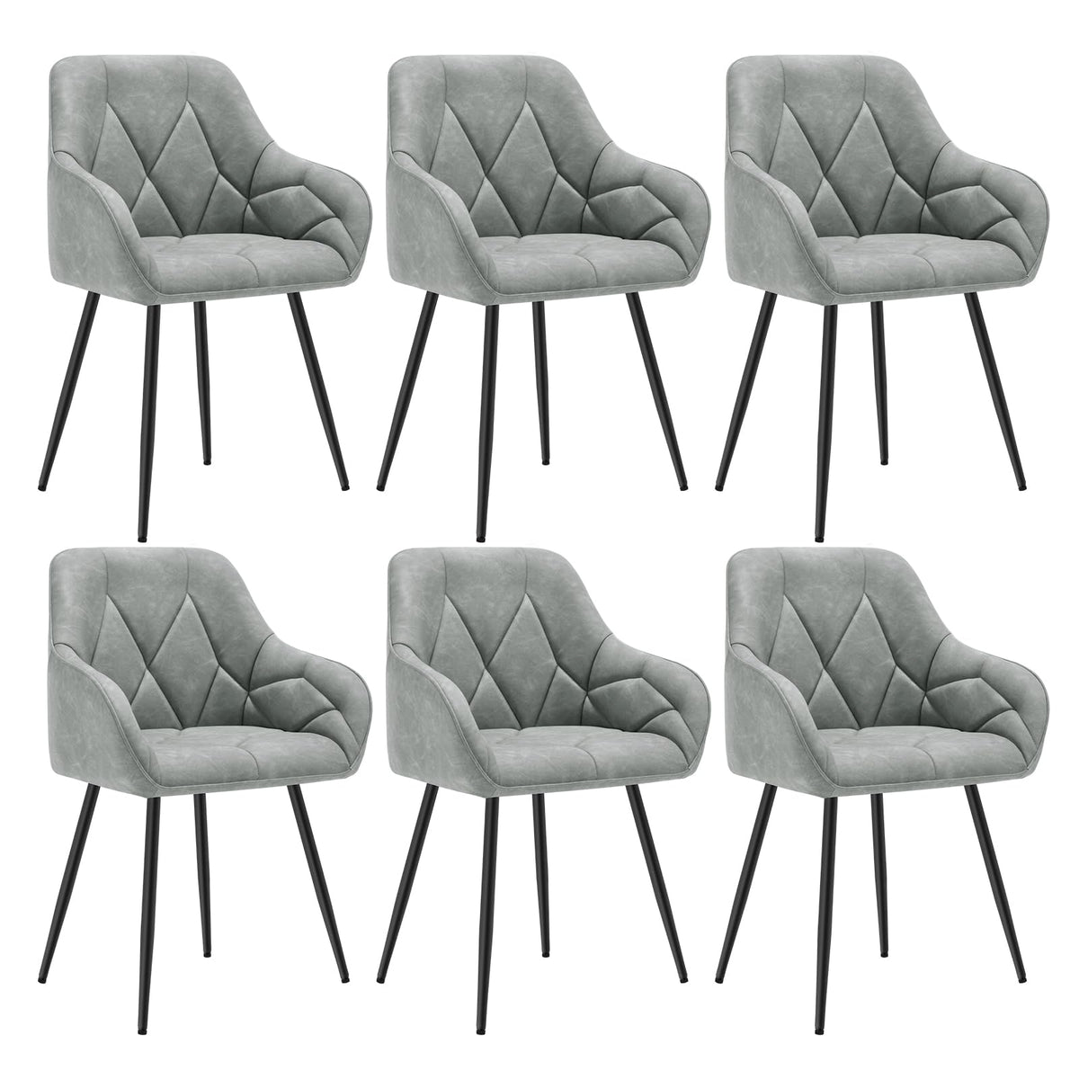 WOLTU Esszimmerstühle 4er Set, für Esszimmer Wohnzimmer, ergonomische Küchenstühle gepolstert mit Armlehnen, Metallbeinen, Sitzfläche aus Vintage-Kunstleder,Dunkelbraun