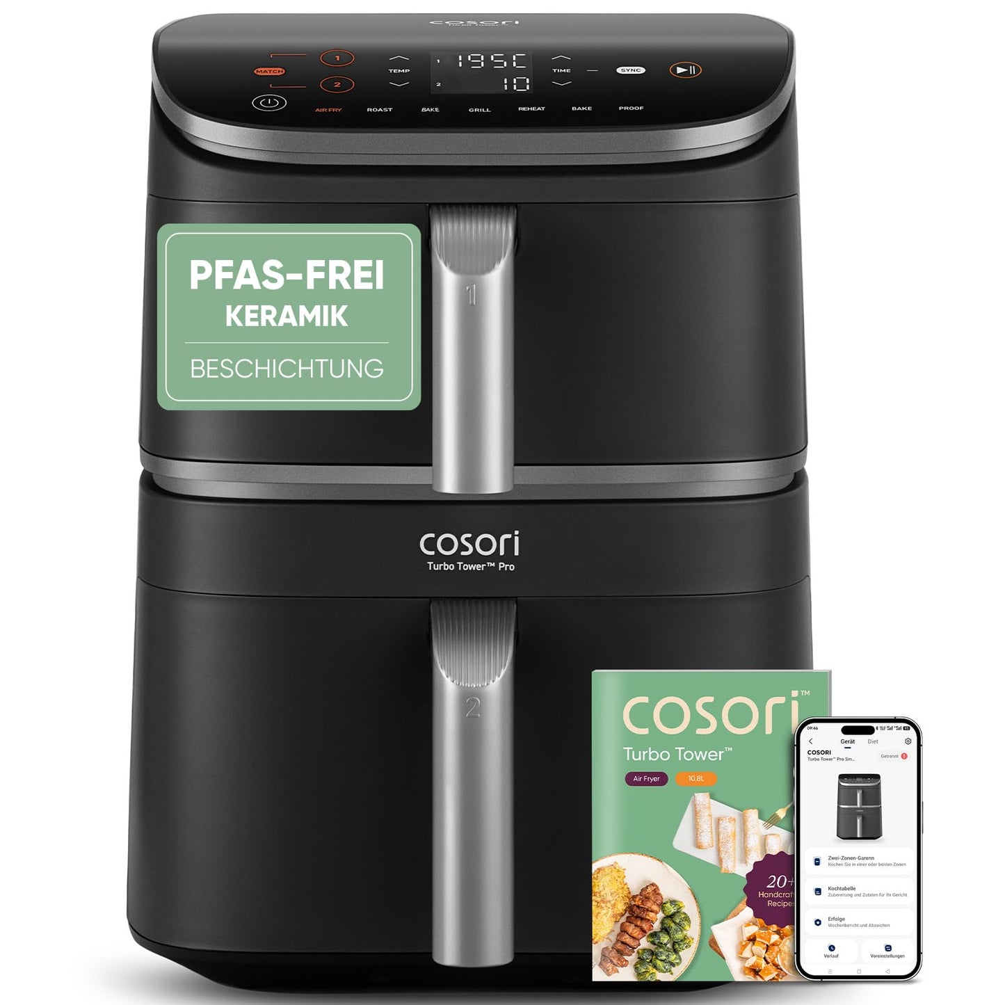 Cosori Airfryer, neue Generation 2026, exklusive TurboBlaze-Tech, 8,6 L