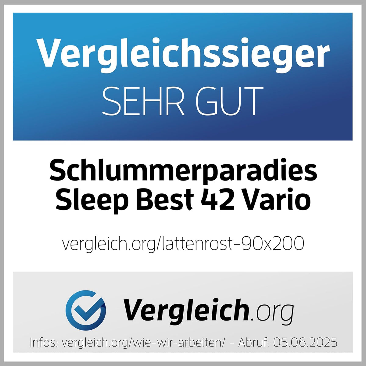 stabiler Lattenrost 100% BUCHE Lattenrahmen - Kopfteil verstellbar - SCHULTERFRÄSUNG, 7 Zonen, 42 Federleisten, Härte-Regulierung, Mittelgurt - SLEEP BEST 42® VARIO unmontiert (90x200cm)