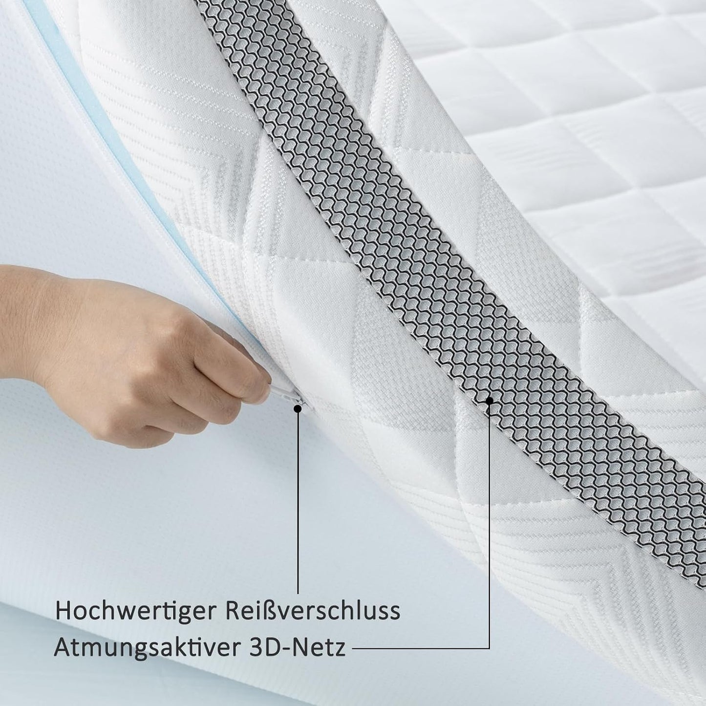BedStory Gel Topper 180x200cm H3/H4 aus 10cm Höhe Kaltschaumkern