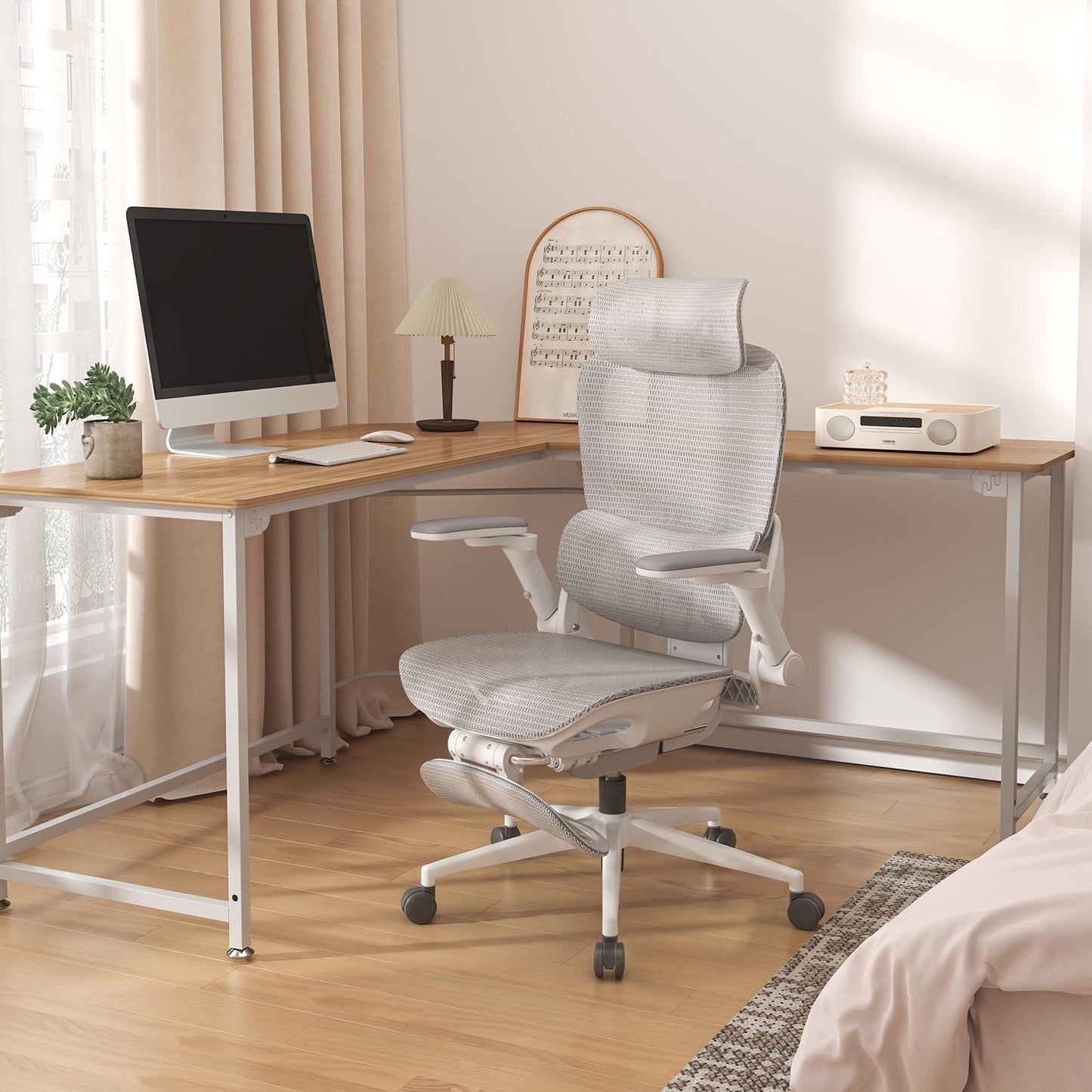 SIHOO Ergonomischer Bürostuhl Schwarz bis 150 kg – Schreibtischstuhl mit verstellbarer Kopfstütze, Lordosenstütze & Armlehnen