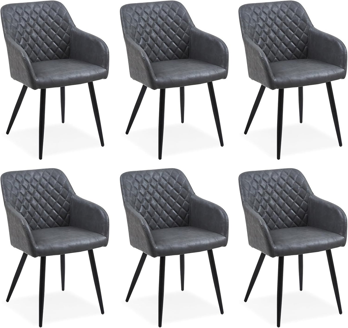 CLIPOP Esszimmerstühle 2er Set, Küchenstühle Grau Samtstoff stühle Polsterstühle mit Armlehne Metallbeine Polstersessel Stühle für Esszimmer Küche (2, Samt Grau)