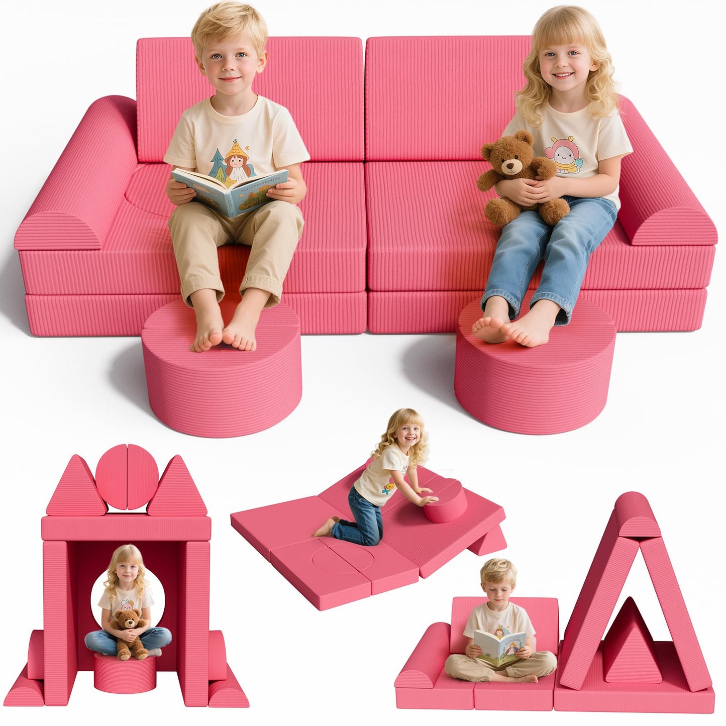 MAMIZO Spielsofa Cord, Kindersofa-Bausteine,Spielsofa für Kinder Oeko-TEX