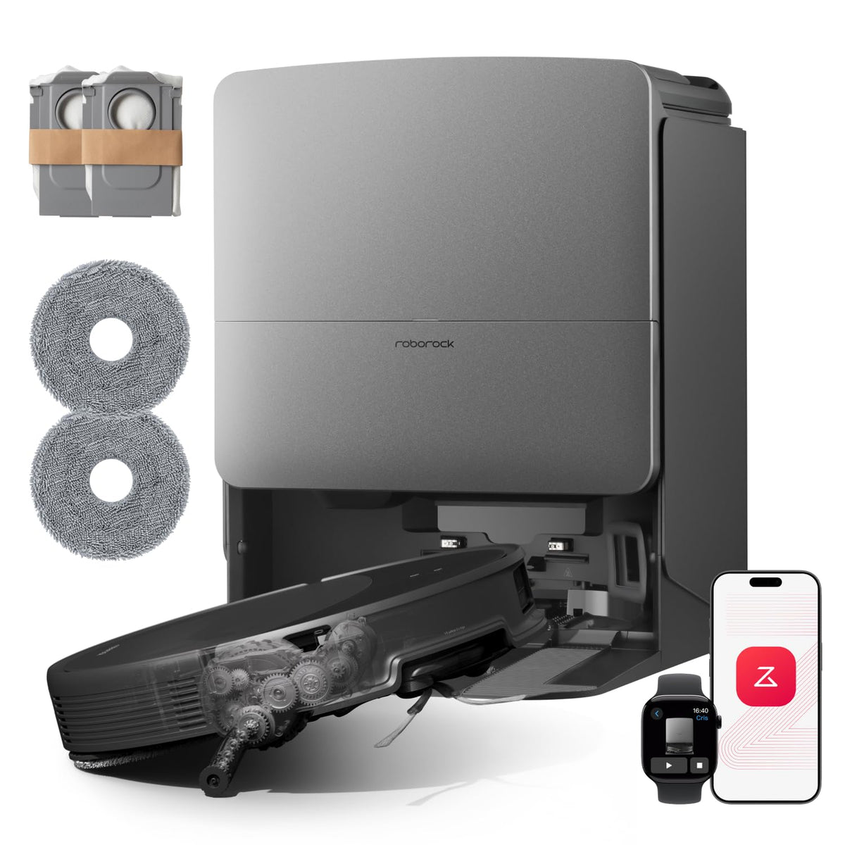 roborock Saros 20 Saugroboter mit Wischfunktion&angebbarem Wischmopp