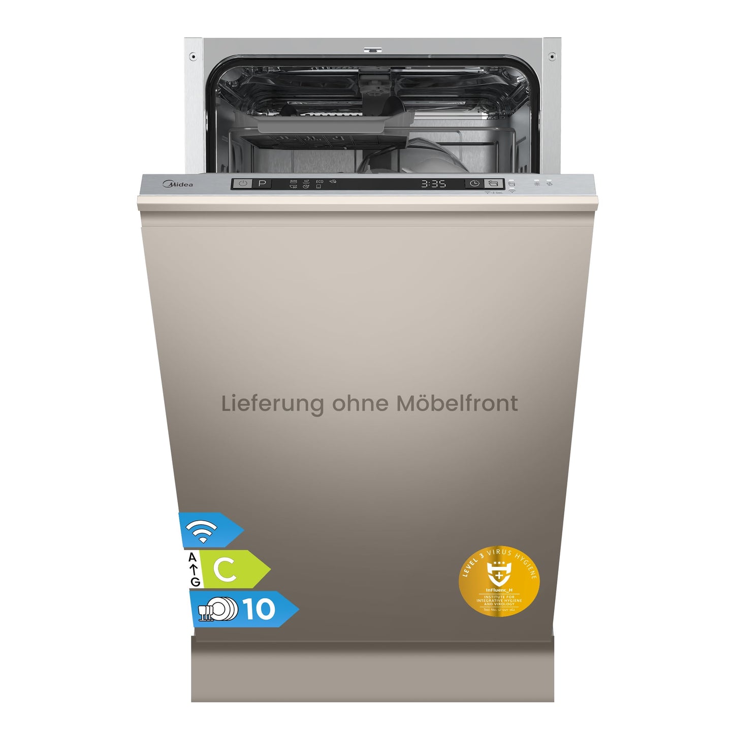 Midea Geschirrspüler Unterbau 60cm Spülmaschine Einbau 14 Maßgedecke EEK C