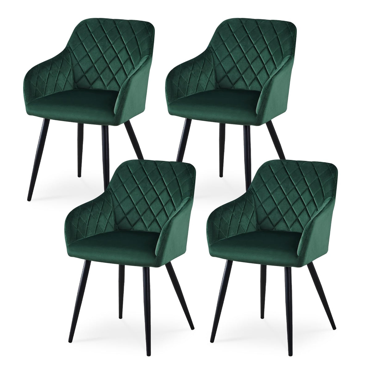 CLIPOP Esszimmerstühle 2er Set, Küchenstühle Grau Samtstoff stühle Polsterstühle mit Armlehne Metallbeine Polstersessel Stühle für Esszimmer Küche (2, Samt Grau)