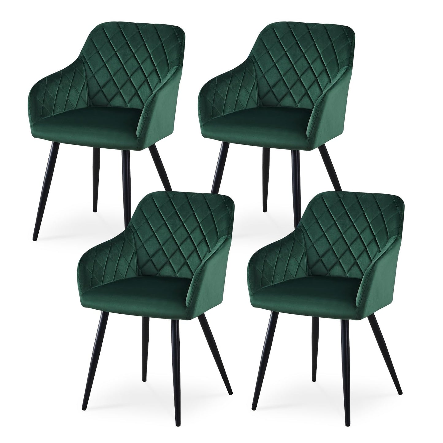 CLIPOP Esszimmerstühle 4er Set, Küchenstühle Grau Kunstlederstoff stühle Polsterstühle mit Armlehne Metallbeine Polstersessel Stühle für Esszimmer Küche (4, Kunstleder Grau)