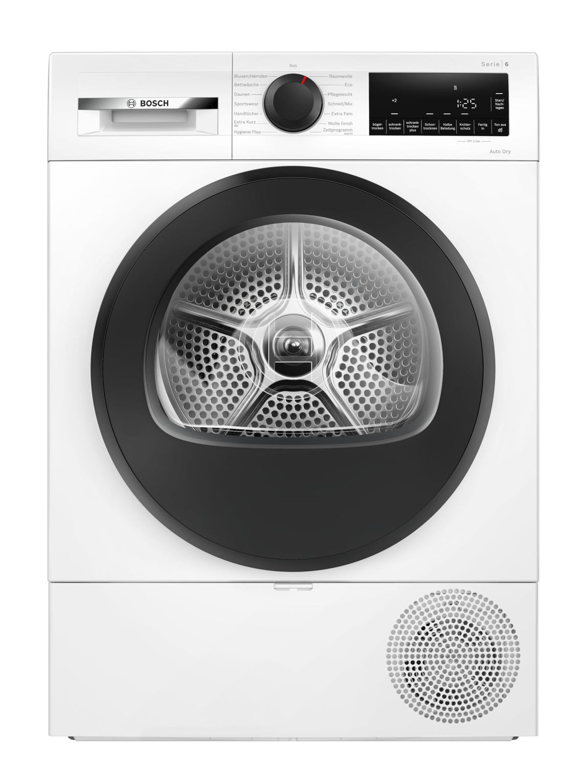 Bosch WQG235D00, Stiftung Warentest GUT (2,2)*, Serie 6, Wärmepumpentrockner 8 kg, Schneller getrocknete Wäsche, Auto Dry, Option Halbe Beladung, Sensitive Drying-System, Selbstreinigender Kondensator