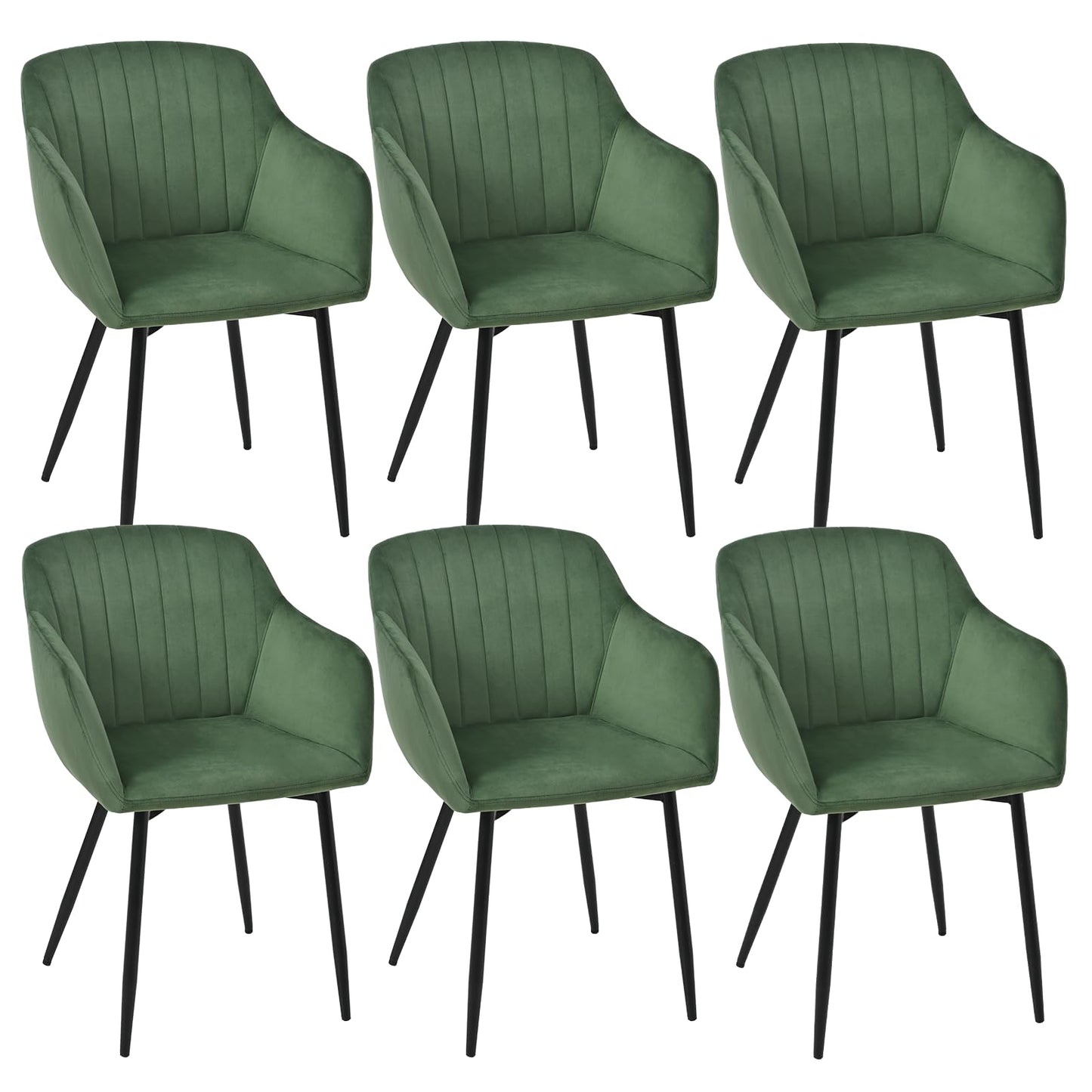 Esszimmerstühle Beige 4er Set mit Armlehnen, Modern Polsterstühle Leinen, Küchenstühle mit Metallgestell für Esszimmer, Wohnzimmer, Küche