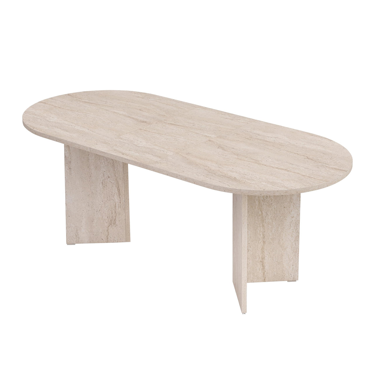 Moderner Esstisch, 180 x 90 x 75 cm, Travertine & Walnuss-Farben | 100% melaminbeschichtete Spanplatte, 25 mm Stärke | stilvolles & langlebiges Design, perfekt für zeitgemäße Essbereiche