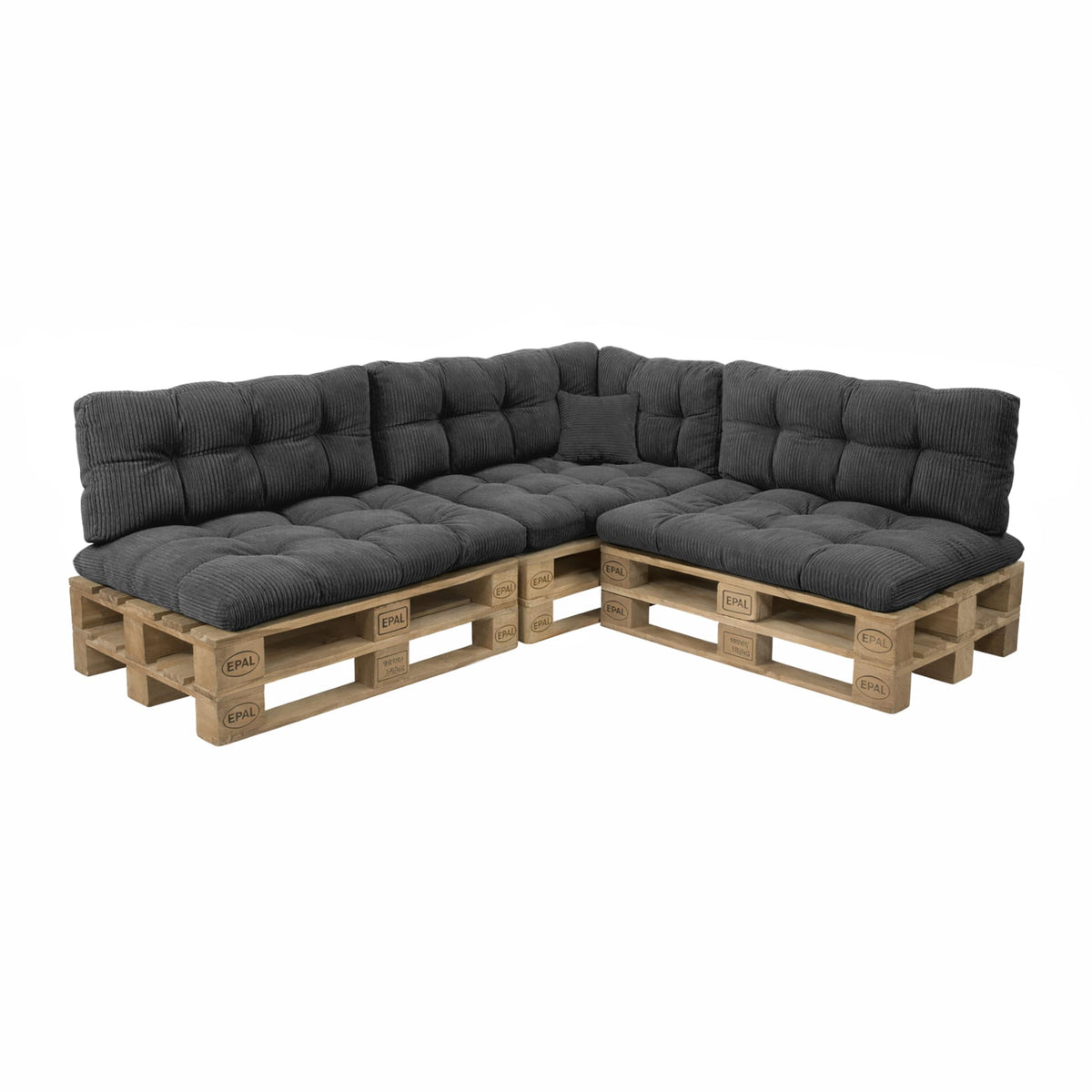 POKAR Palettenkissen Wasserabweisend Palettenauflagen Palettenmöbel Palettensofa 8er Set: Sitzkissen 120x80 + Rückenlehne 120x40, Anthrazit
