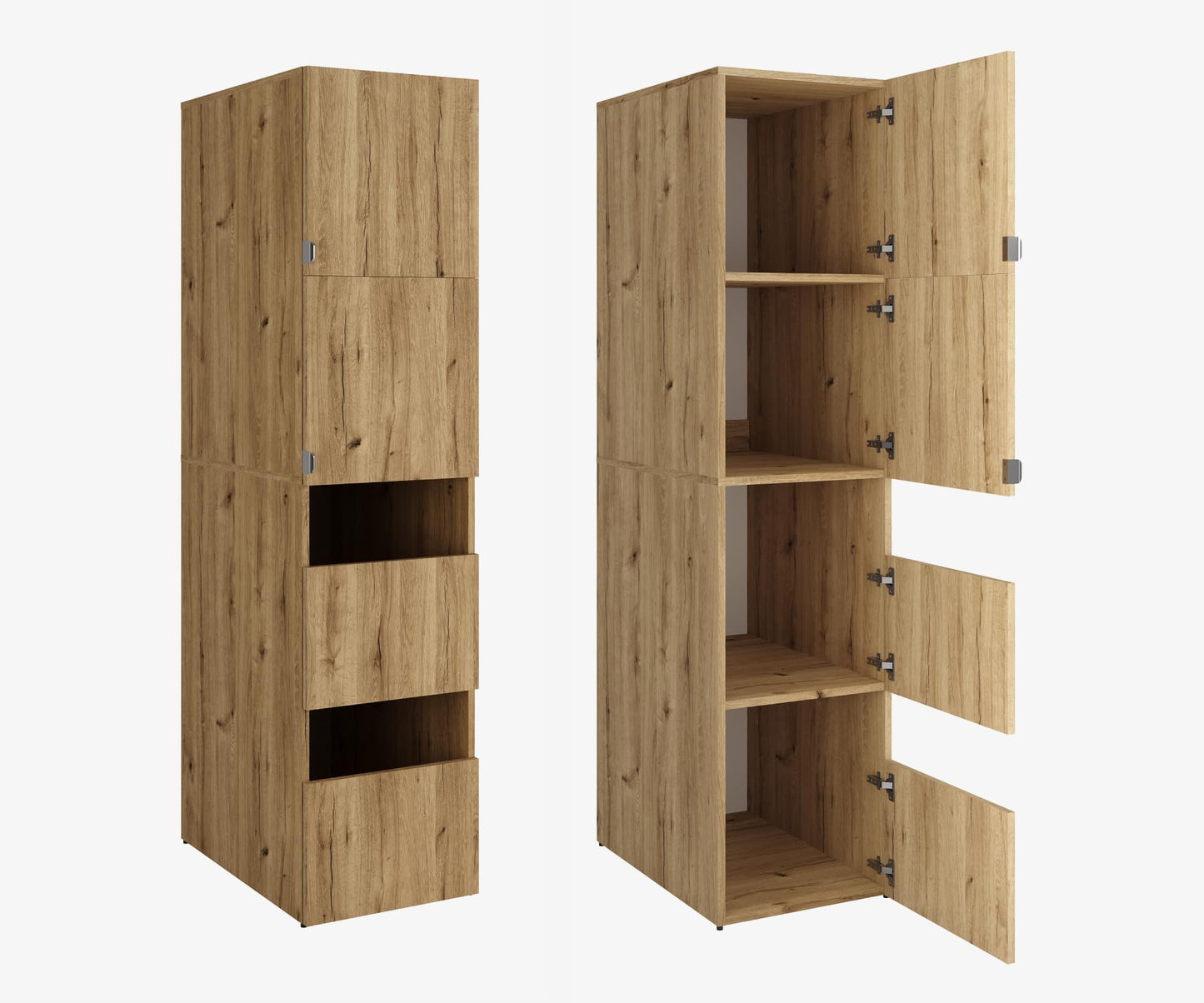 PLATAN ROOM Hochschrank Badschrank Waschmaschine Trockner Schrank Waschmaschinenschrank für Waschmaschine & Wäschetrockner Überbauschrank 187 x 65 x 66 cm Badregal (Weiß, 66 cm breit)