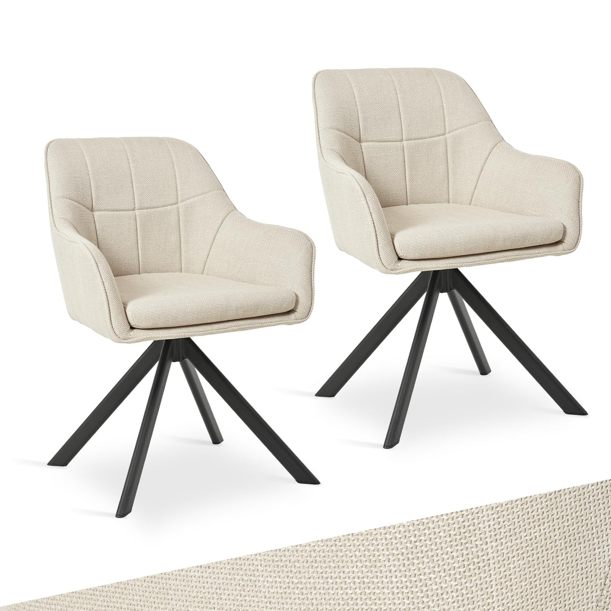 Drehstuhl Esszimmer 4er Set Samt Grün mit Armlehne Polsterstuhl Esszimmerstühle drehbar Küchenstuhl mit Metallbeine für Wohnzimmer Esszimmer