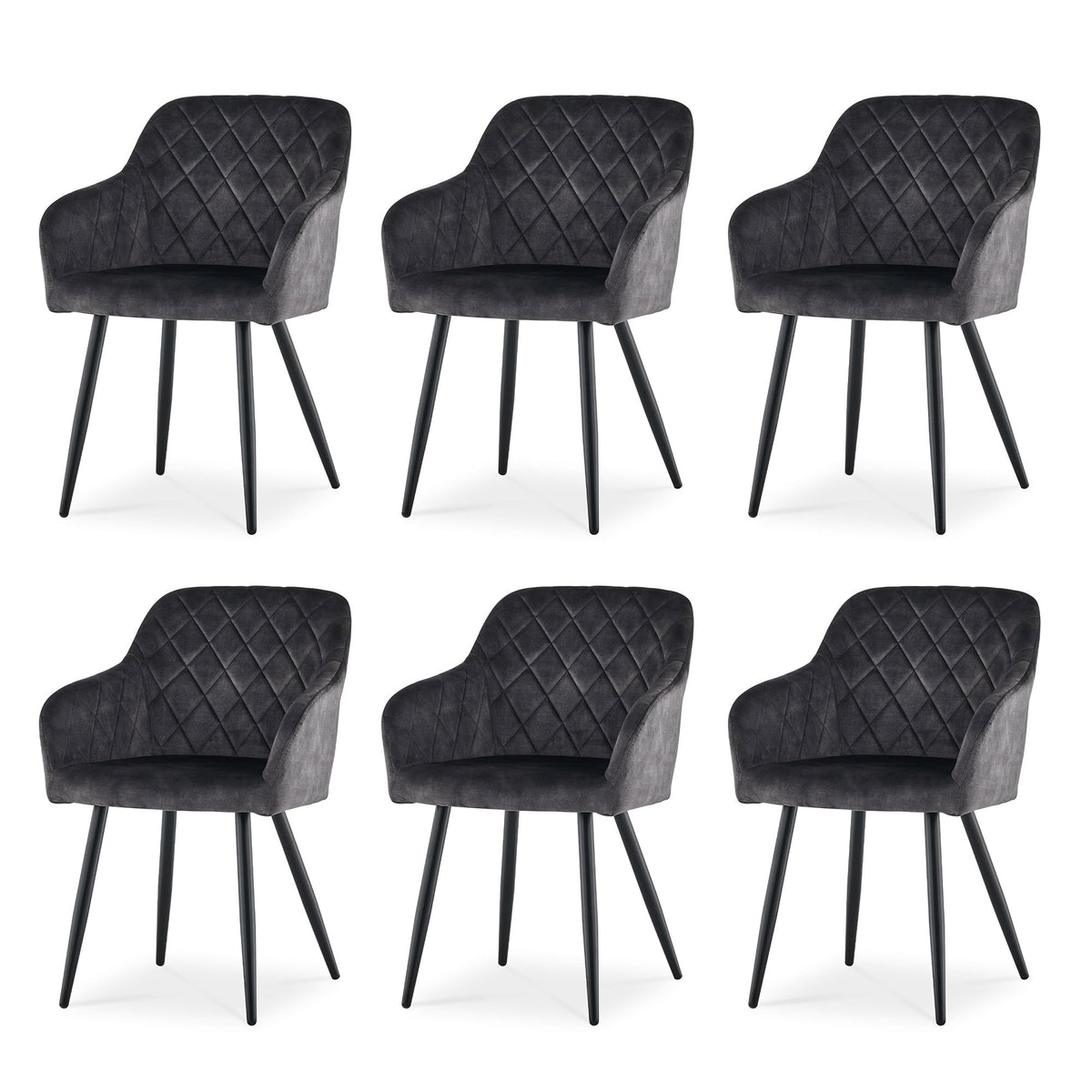 CLIPOP Esszimmerstühle 2er Set, Küchenstühle Grau Samtstoff stühle Polsterstühle mit Armlehne Metallbeine Polstersessel Stühle für Esszimmer Küche (2, Samt Grau)