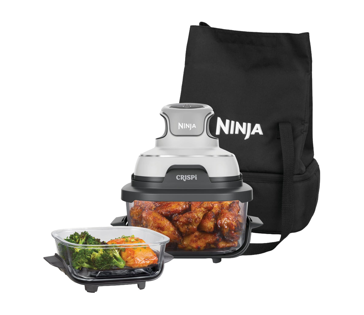 Ninja CRISPi tragbare Air fryer Heißluftfritteuse, Stone Gold FN101EUSTGD