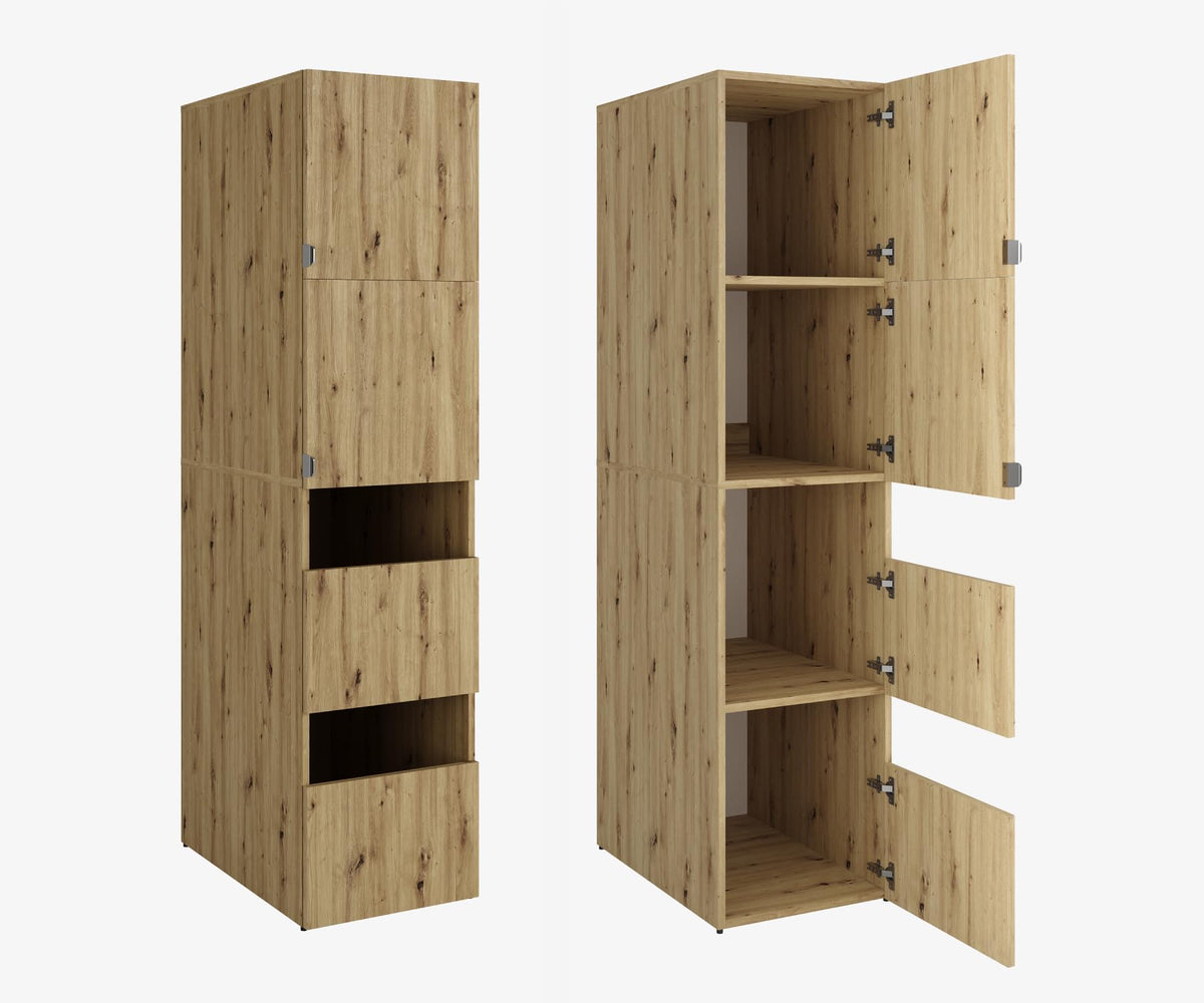 PLATAN ROOM Hochschrank Badschrank Waschmaschine Trockner Schrank Waschmaschinenschrank für Waschmaschine & Wäschetrockner Überbauschrank 187 x 65 x 66 cm Badregal (Weiß, 66 cm breit)